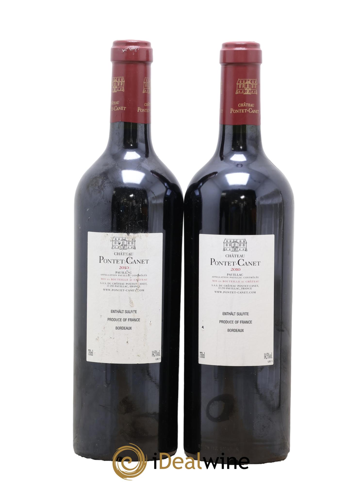 Château Pontet Canet 5ème Grand Cru Classé 2010 - Posten von 2 Flaschen - 1