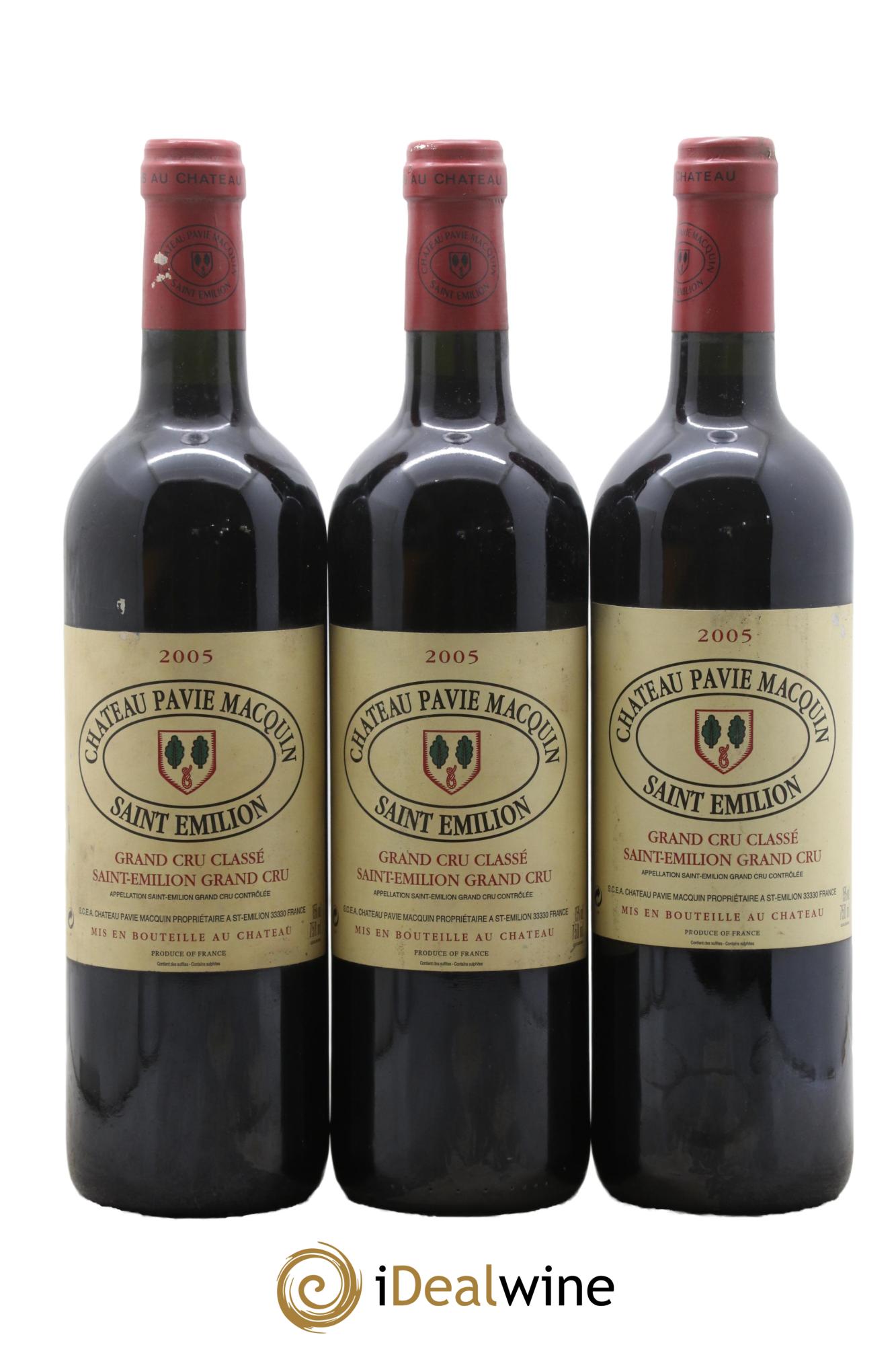 Château Pavie Macquin 1er Grand Cru Classé B 2005 - Lot of 3 bottles - 0