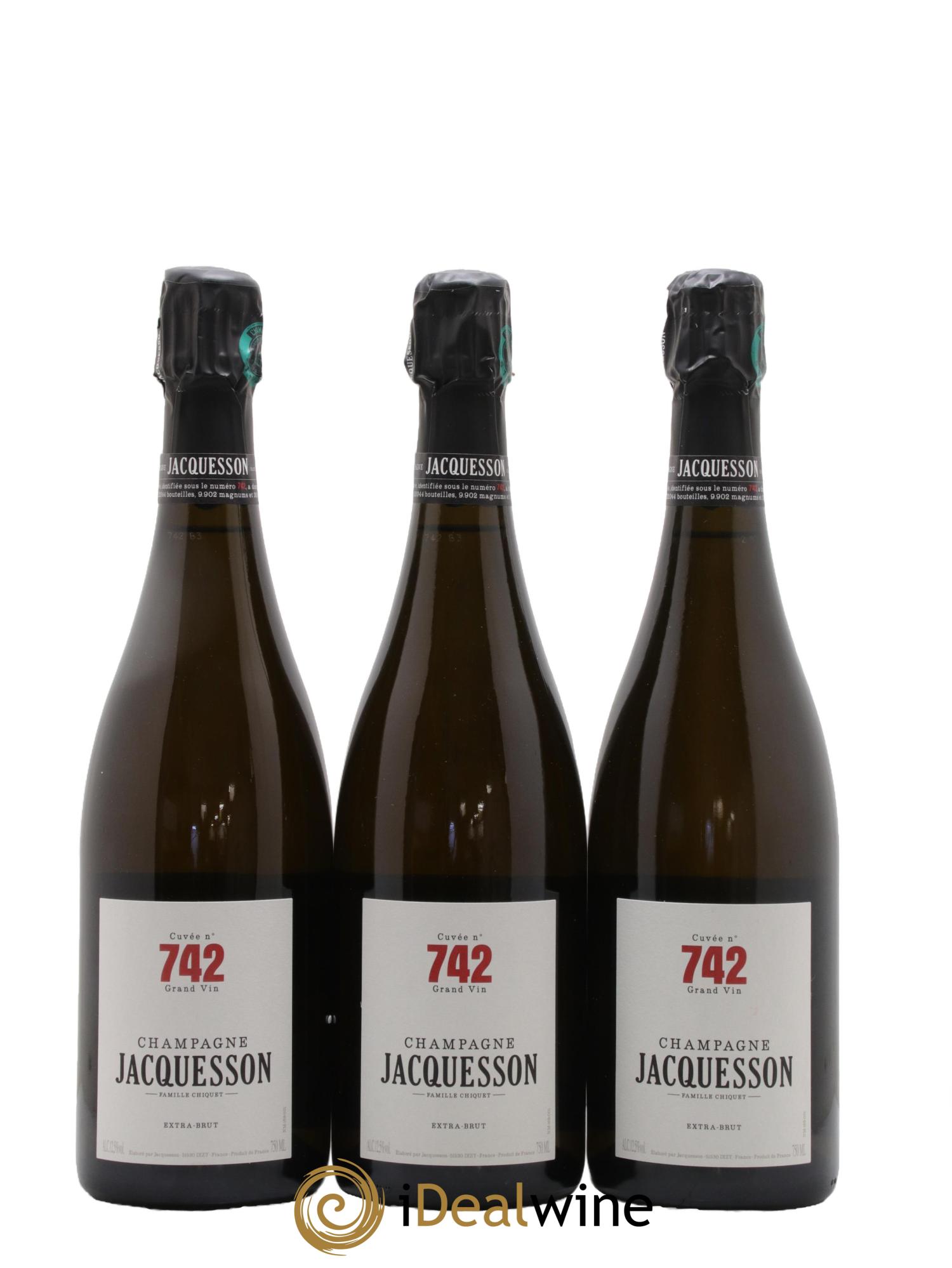 Cuvée 742 Extra-Brut Jacquesson - Lot de 3 bouteilles - 0