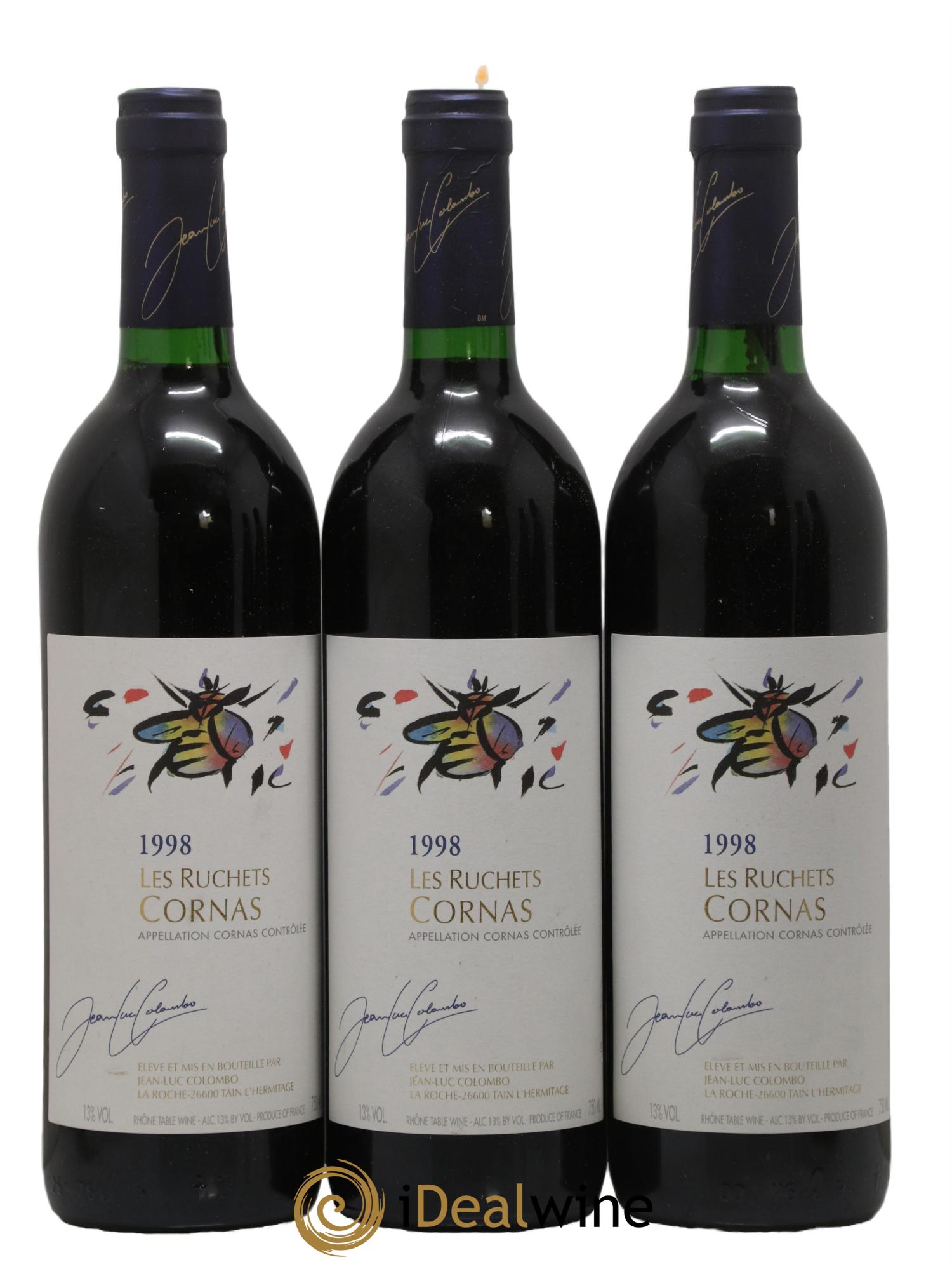 Cornas les Ruchets Jean-Luc Colombo 1998 - Lot de 3 bouteilles - 0