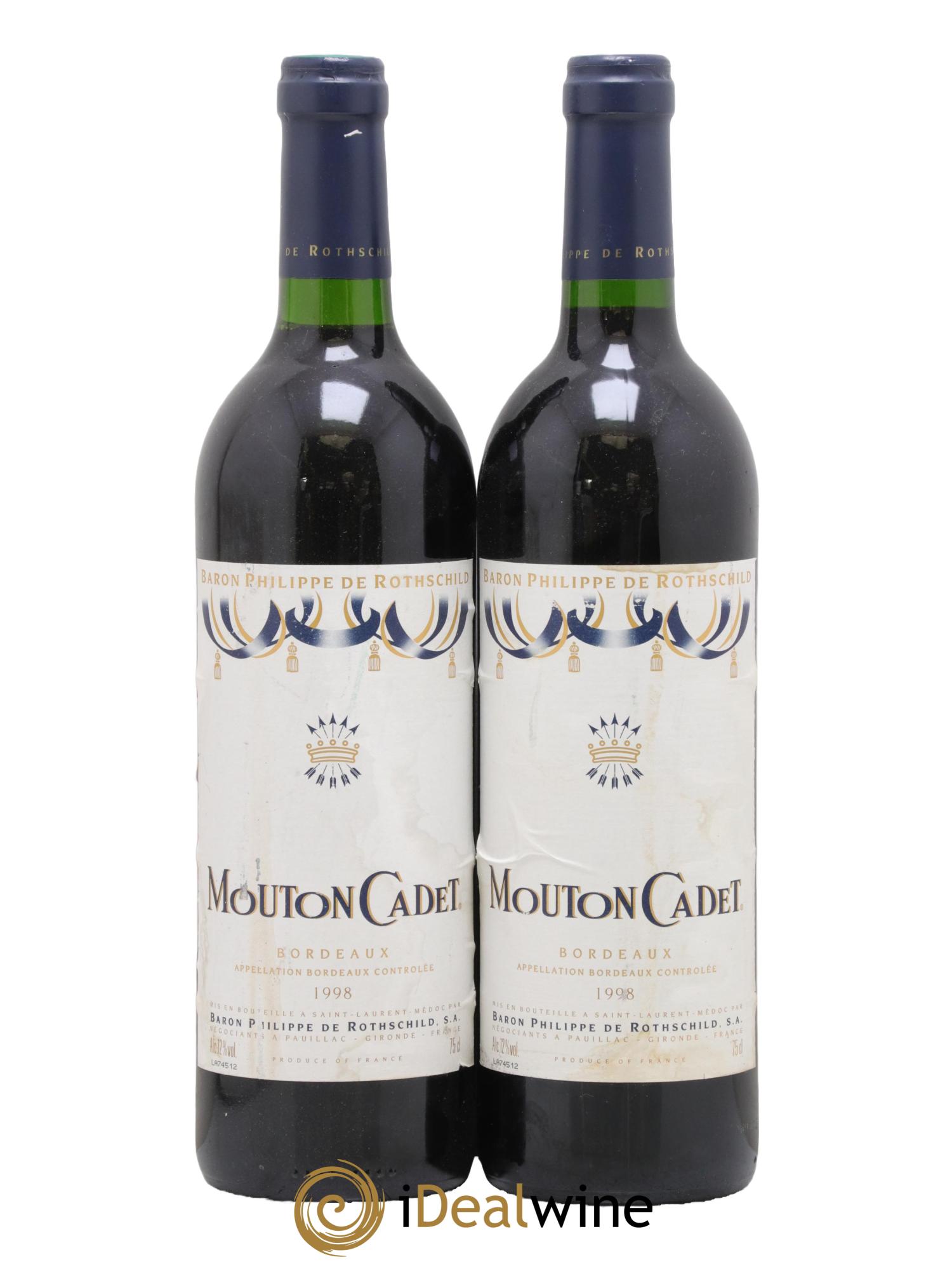 Château Mouton Cadet 1998 - Posten von 2 Flaschen - 0