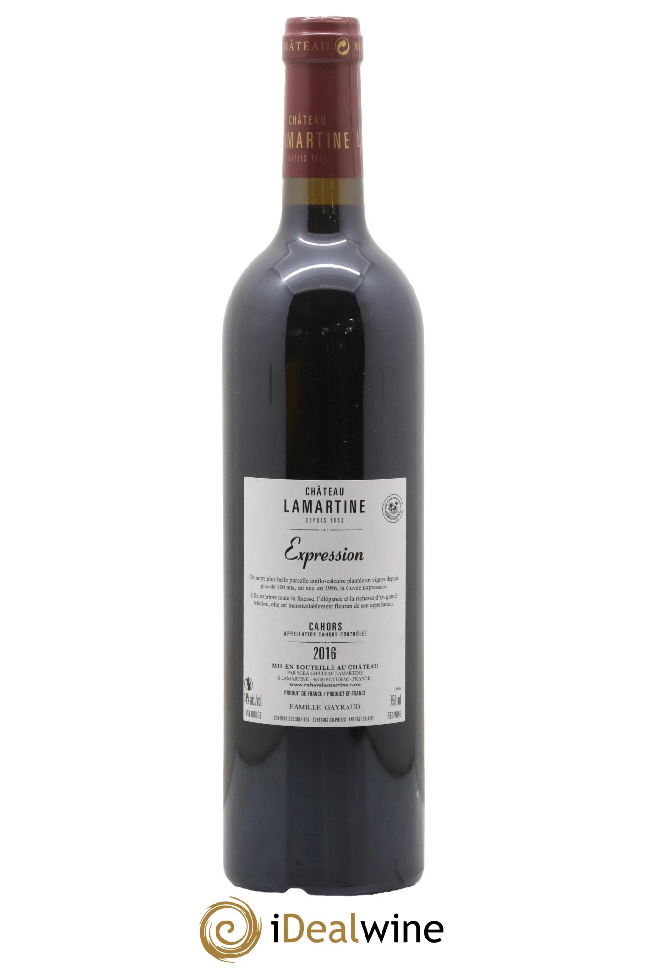 Cahors Expression Château Lamartine 2016 - Lot de 1 bouteille - 1