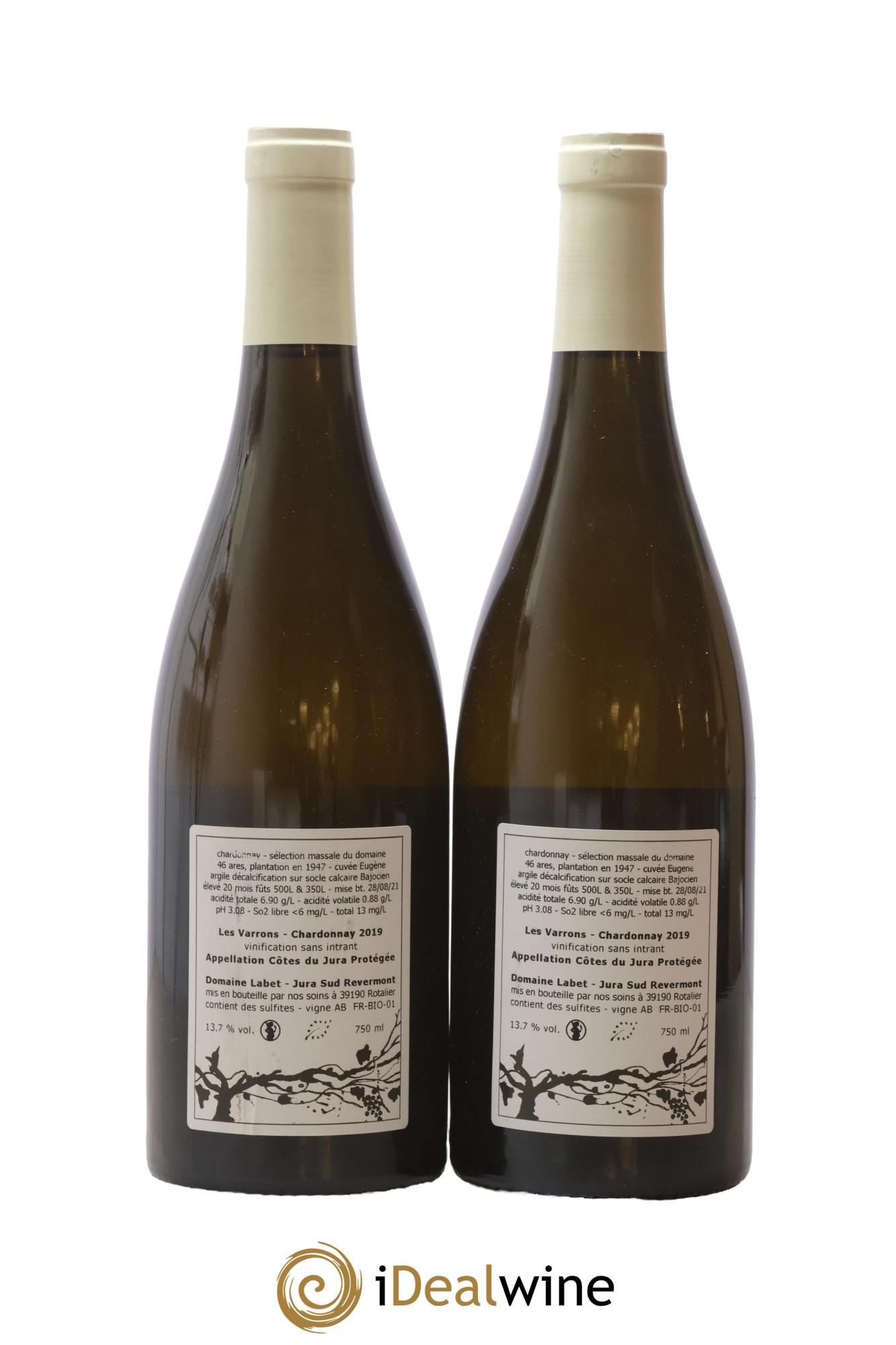 Côtes du Jura Chardonnay Les Varrons Romain - Julien - Charline Labet 2019 - Posten von 2 Flaschen - 1