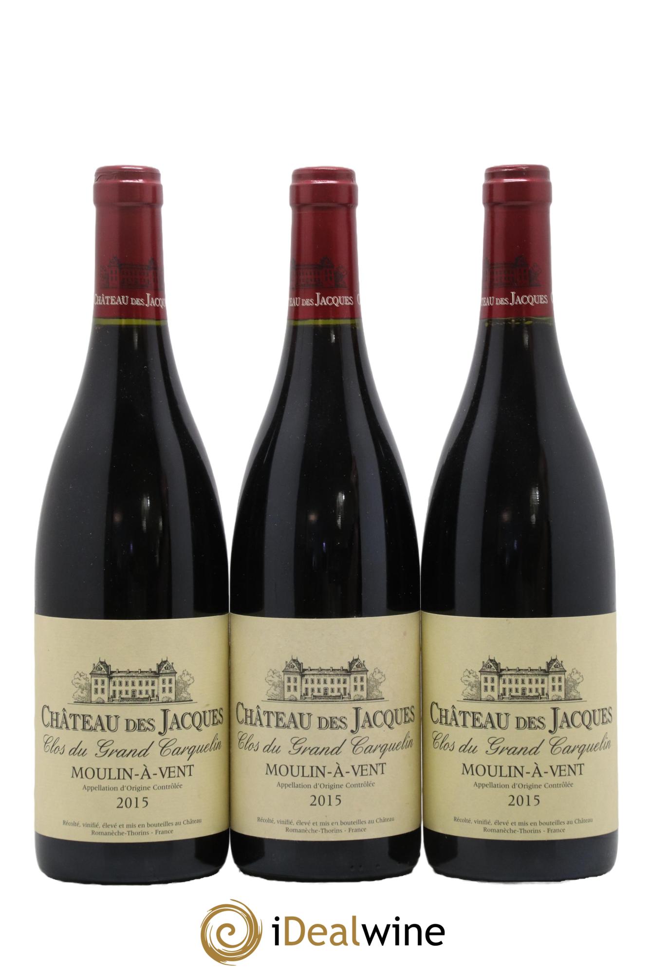 Moulin-à-Vent Clos du Grand Carquelin Château des Jacques 2015 - Lot de 3 bouteilles - 0