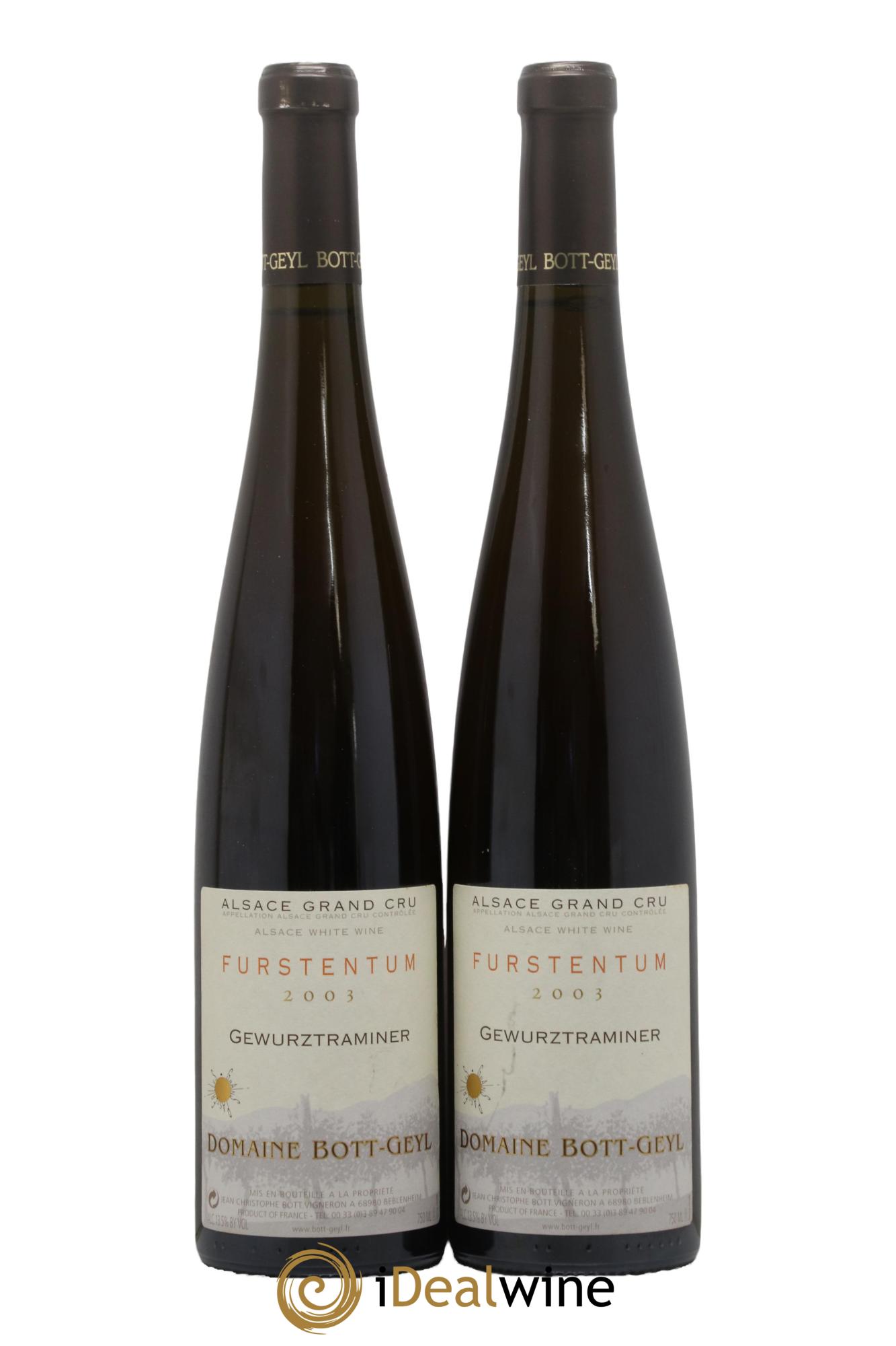 Alsace Gewurztraminer Grand Cru Furstentum Bott-Geyl (Domaine) 2003 - Lotto di 2 bottiglie - 0