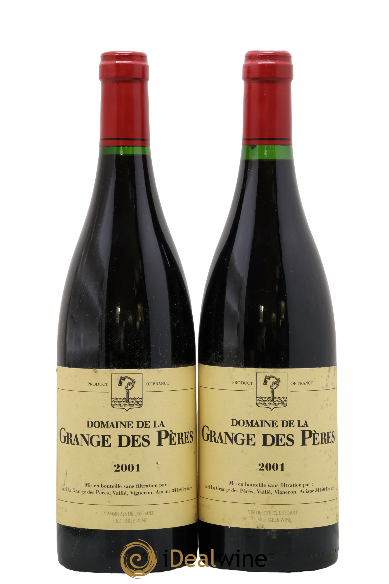 Pays d'Hérault Grange des Pères Laurent Vaillé 2001 - Lotto di 2 bottiglie - 0