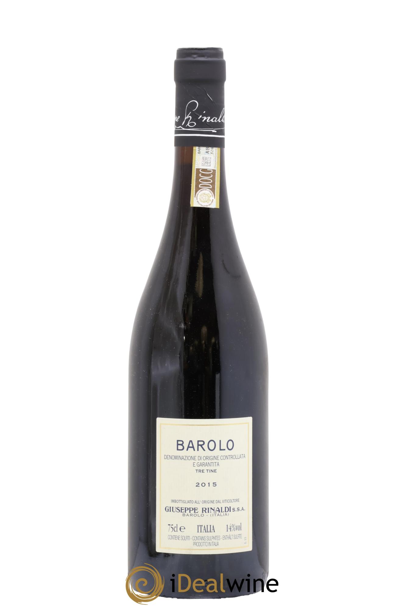 Barolo DOCG Tre Tine Giuseppe Rinaldi 2015 - Lot of 1 bottle - 1