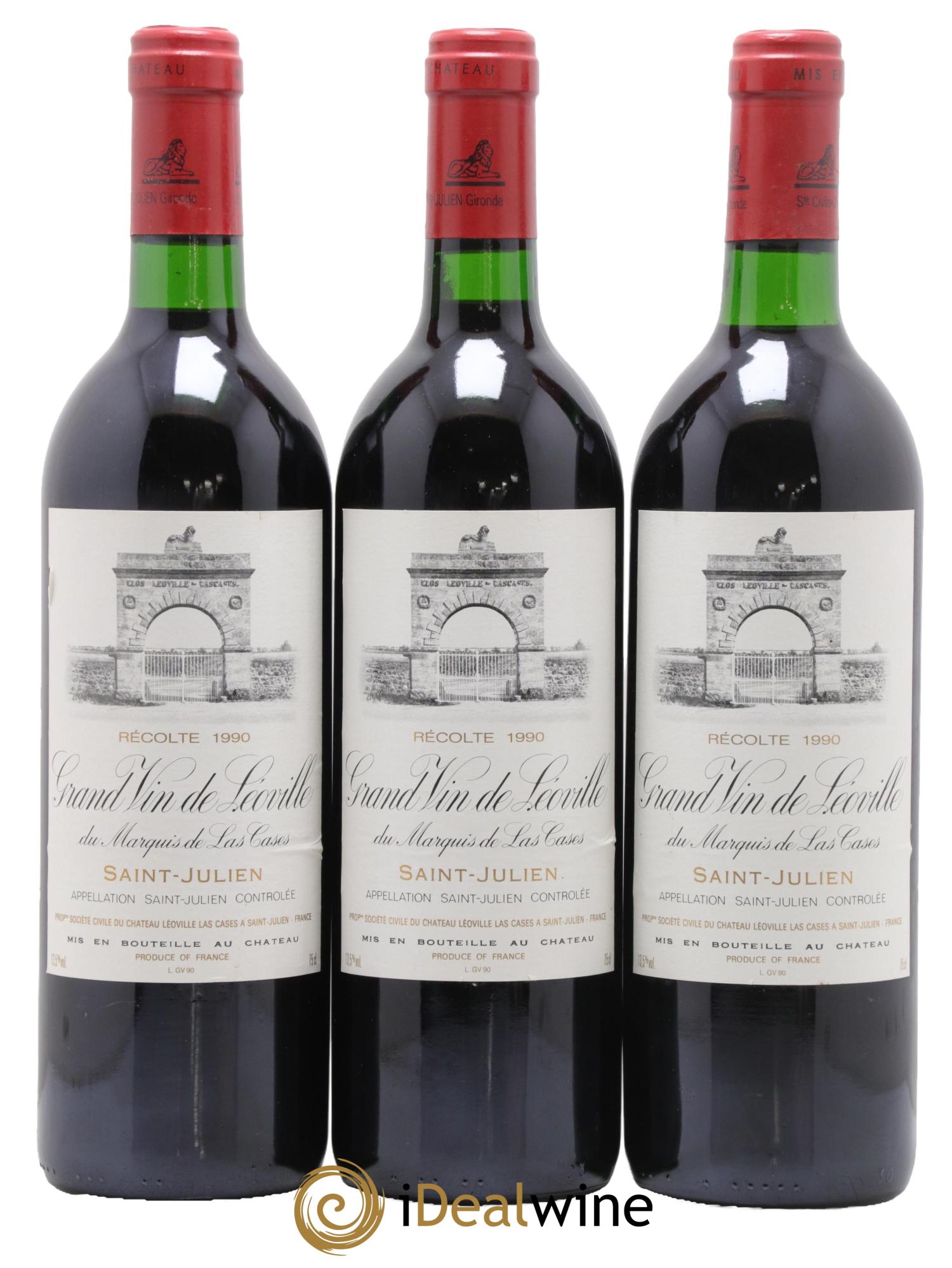 Château Léoville Las Cases 2ème Grand Cru Classé 1990 - Lot de 3 bouteilles - 0