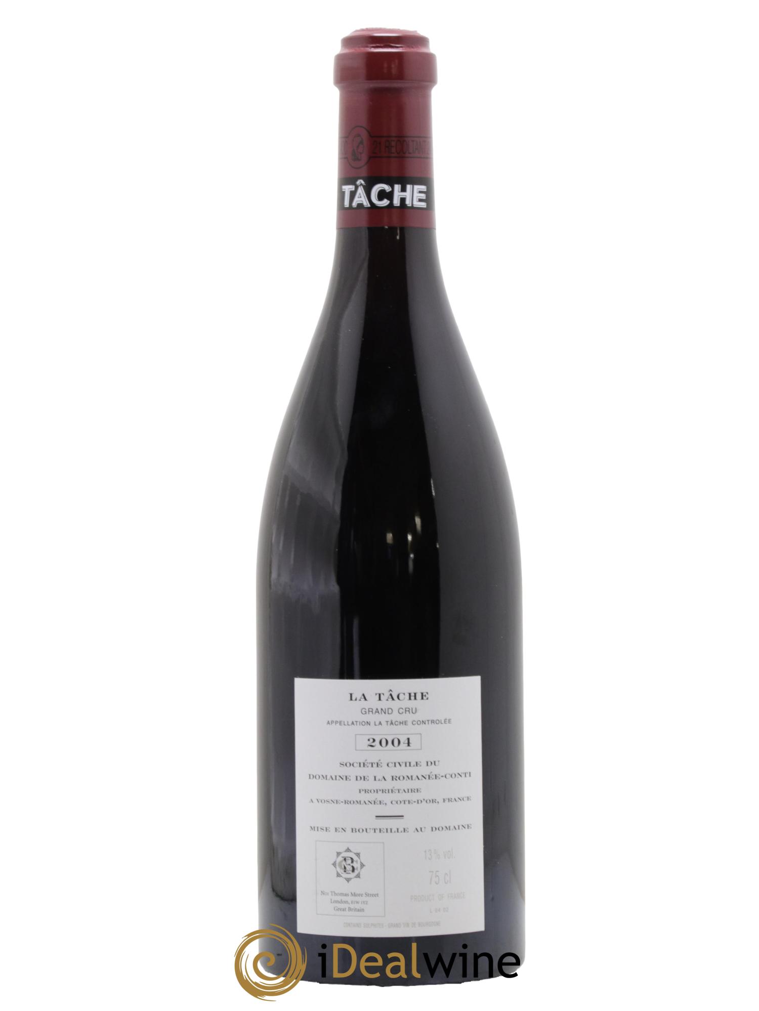 La Tâche Grand Cru Domaine de la Romanée-Conti 2004 - Lot of 1 bottle - 1