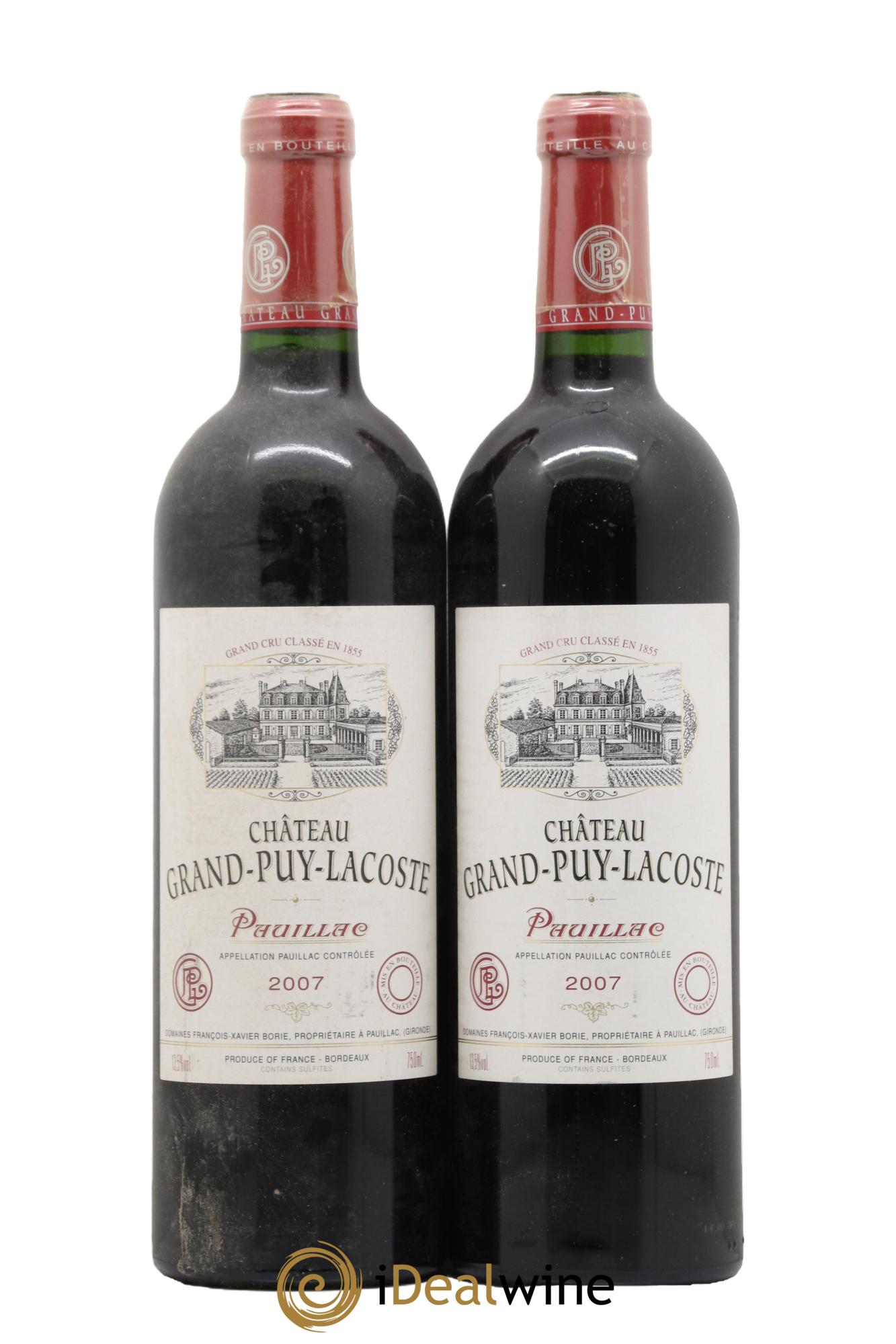 Château Grand Puy Lacoste 5ème Grand Cru Classé 2007 - Lot de 2 bouteilles - 0