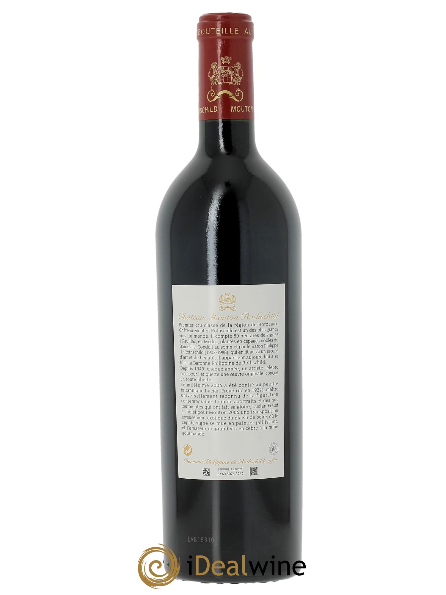 Château Mouton Rothschild 1er Grand Cru Classé (Cassetta in legno a partire da 6 bt) 2006 - Lotto di 1 bottiglia - 1