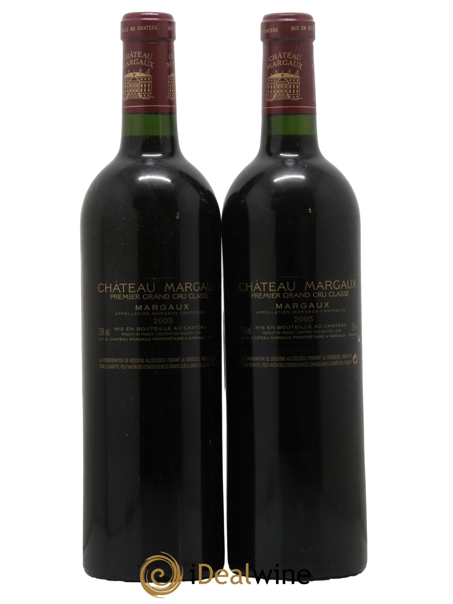 Château Margaux 1er Grand Cru Classé 2005 - Lot de 2 bouteilles - 1