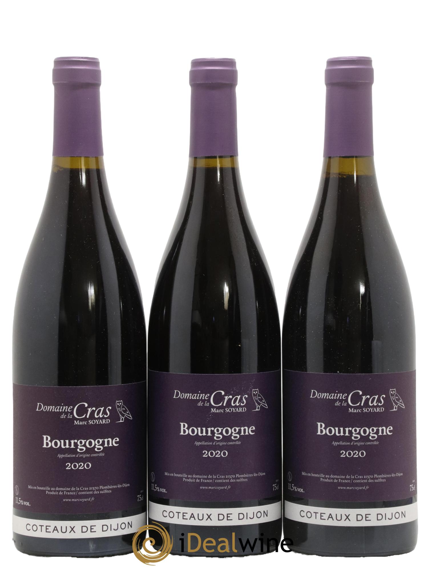 Coteaux de Dijon Domaine de la Cras - Marc Soyard 2020 - Lot de 3 bouteilles - 0