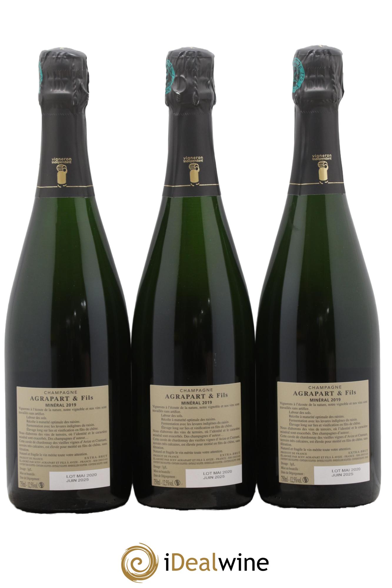Minéral Blanc de Blancs  Extra-Brut Agrapart & Fils 2019 - Lot of 3 bottles - 1