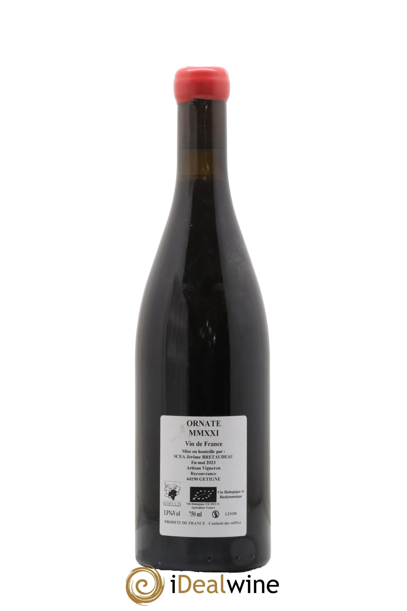 Vin de France Merlot Ornaté Jérôme Bretaudeau - Domaine de Bellevue 2021 - Lot de 1 bouteille - 1