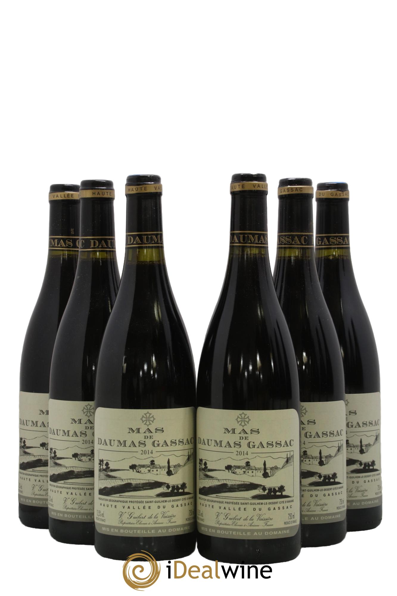IGP St Guilhem-le-Désert - Cité d'Aniane Mas Daumas Gassac Famille Guibert de La Vaissière 2014 - Lot of 6 bottles - 0