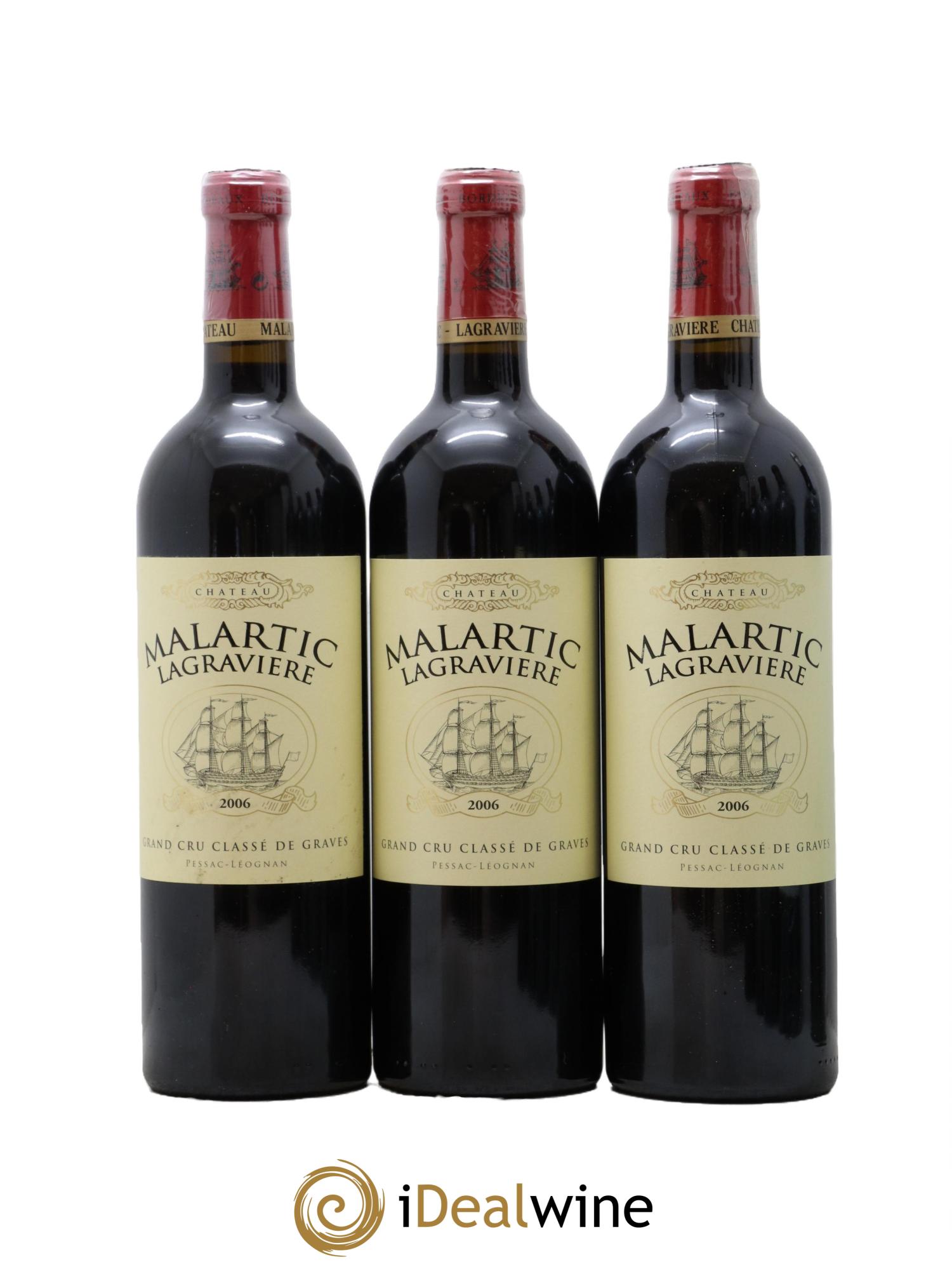 Château Malartic-Lagravière Cru Classé de Graves 2006 - Lot de 3 bouteilles - 0