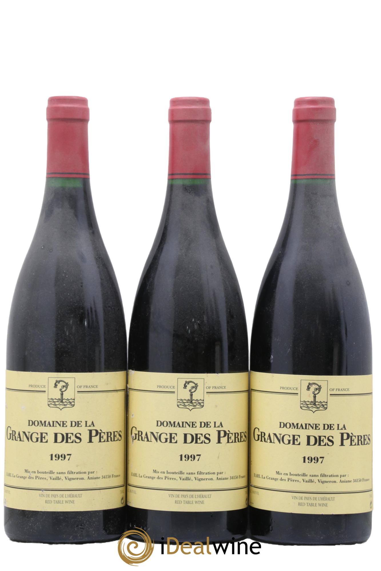 Pays d'Hérault Grange des Pères Laurent Vaillé 1997 - Lot de 3 bouteilles - 0