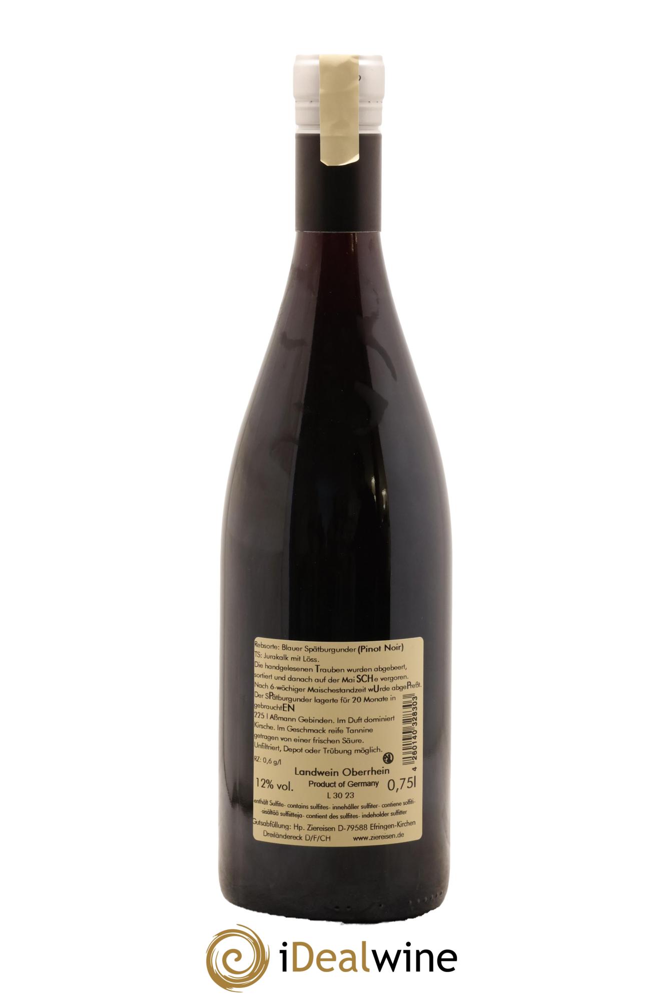 Pays de Bade Ziereisen Jaspis Alte Reben Pinot Noir 2021 - Lot de 1 bouteille - 1