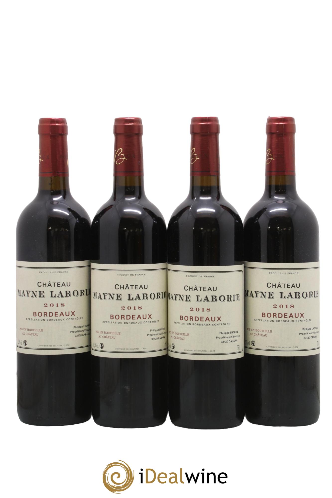 Bordeaux Château Mayne Laborie 2018 - Lot of 4 bottles - 0