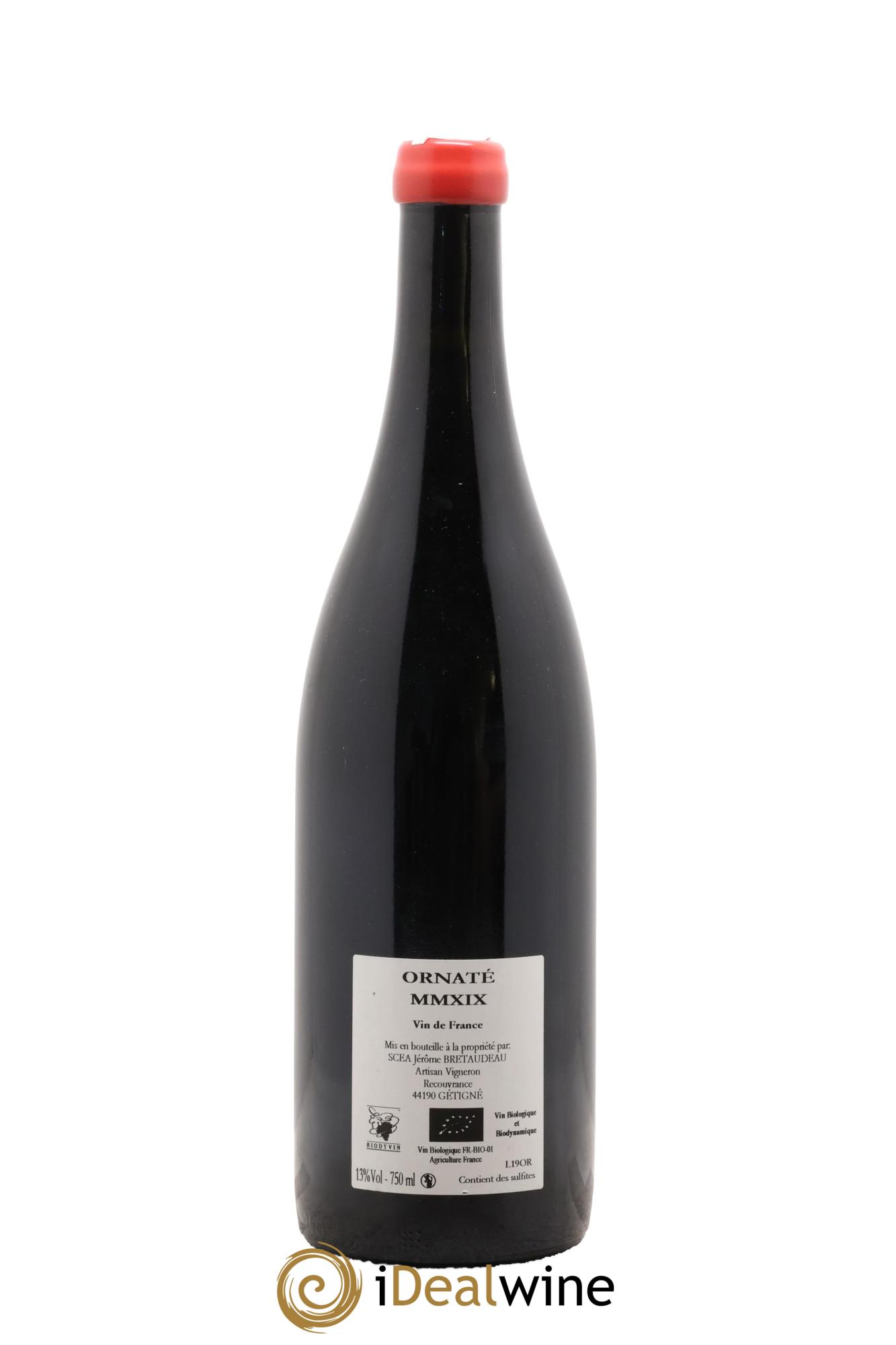 Vin de France Merlot Ornaté Jérôme Bretaudeau - Domaine de Bellevue 2019 - Posten von 1 Flasche - 1