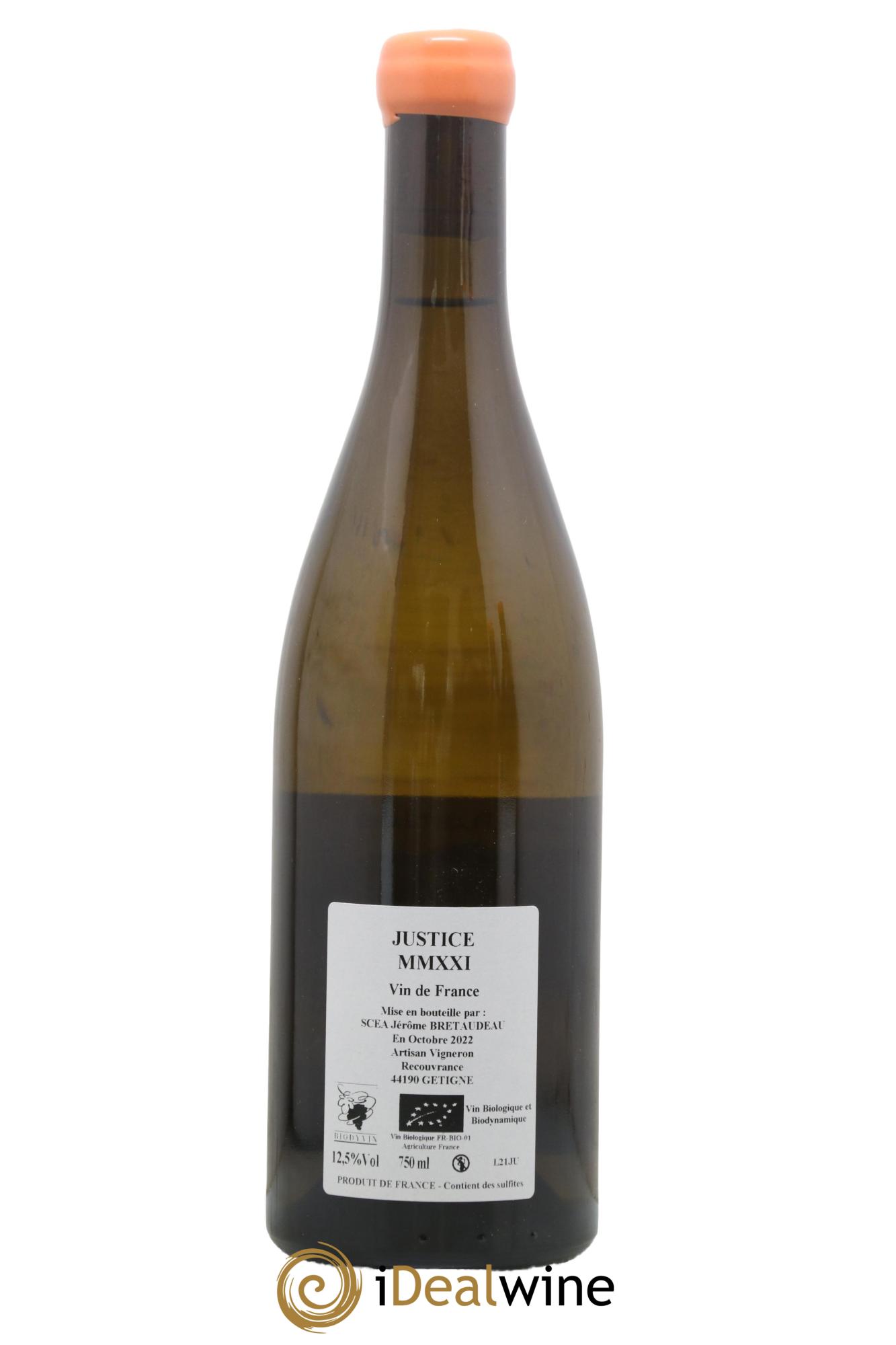 Vin de France La Justice Jérôme Bretaudeau - Domaine de Bellevue 2021 - Lot de 1 bouteille - 1