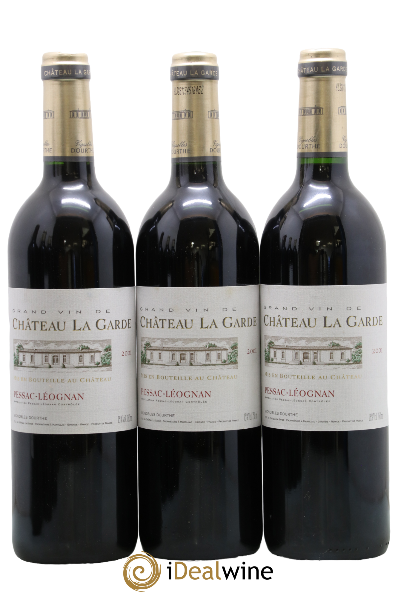 Château la Garde 2001 - Lot of 3 bottles - 0