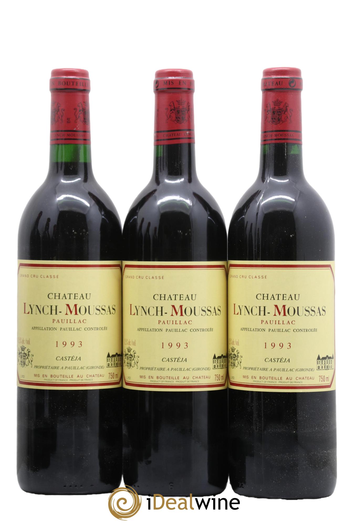 Château Lynch Moussas 5ème Grand Cru Classé 1993 - Posten von 6 Flaschen - 1