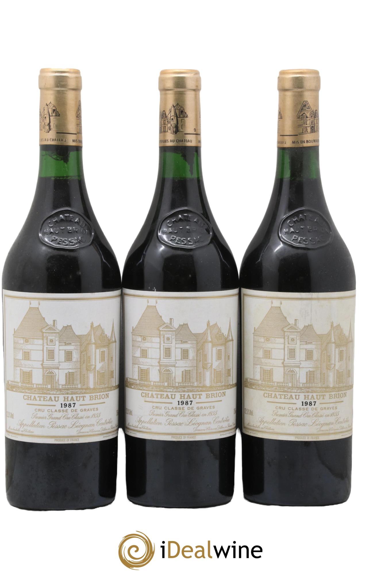 Château Haut Brion 1er Grand Cru Classé 1987 - Lotto di 3 bottiglie - 0