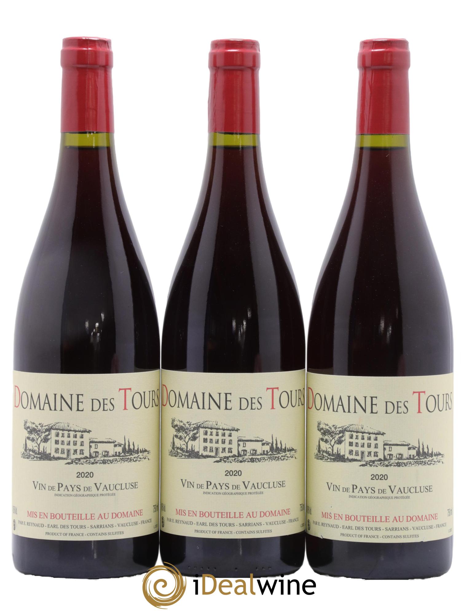 Vaucluse (Vin de Pays de Vaucluse) Domaine des Tours Emmanuel Reynaud 2020 - Lot de 3 bouteilles - 0