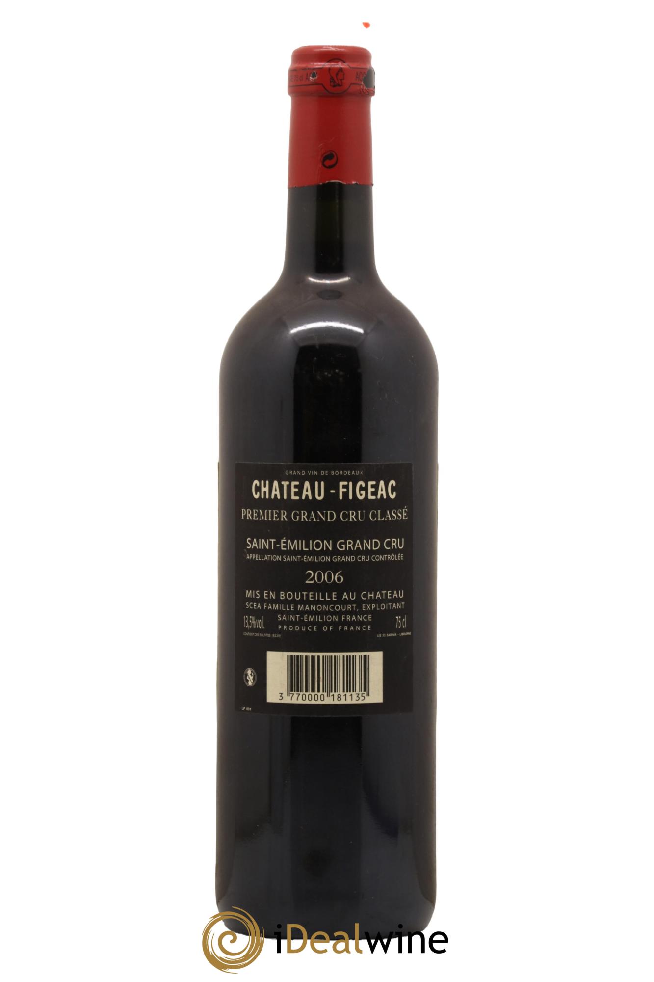 Château Figeac 1er Grand Cru Classé A 2006 - Lot de 1 bouteille - 1