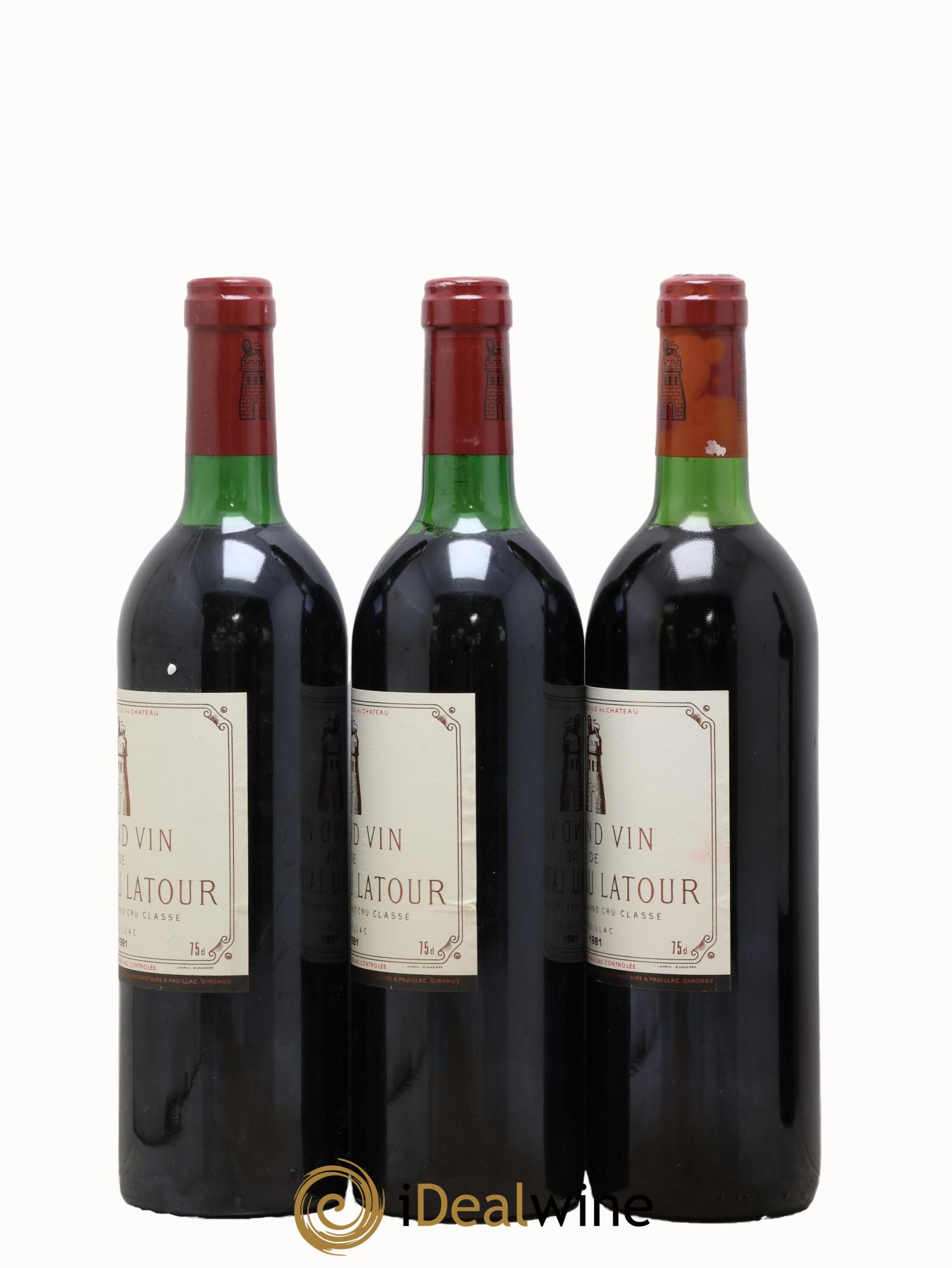 Château Latour 1er Grand Cru Classé 1981 - Lot de 3 bouteilles - 1
