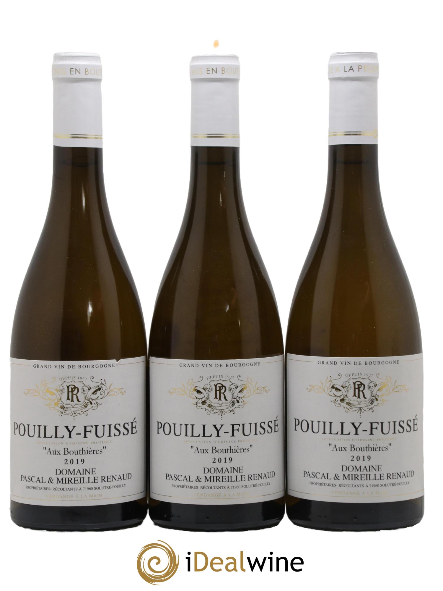 Pouilly-Fuissé Aux Bouthières Domaine Pascal et Mireille Renaud 2019 - Lot de 3 bouteilles - 0