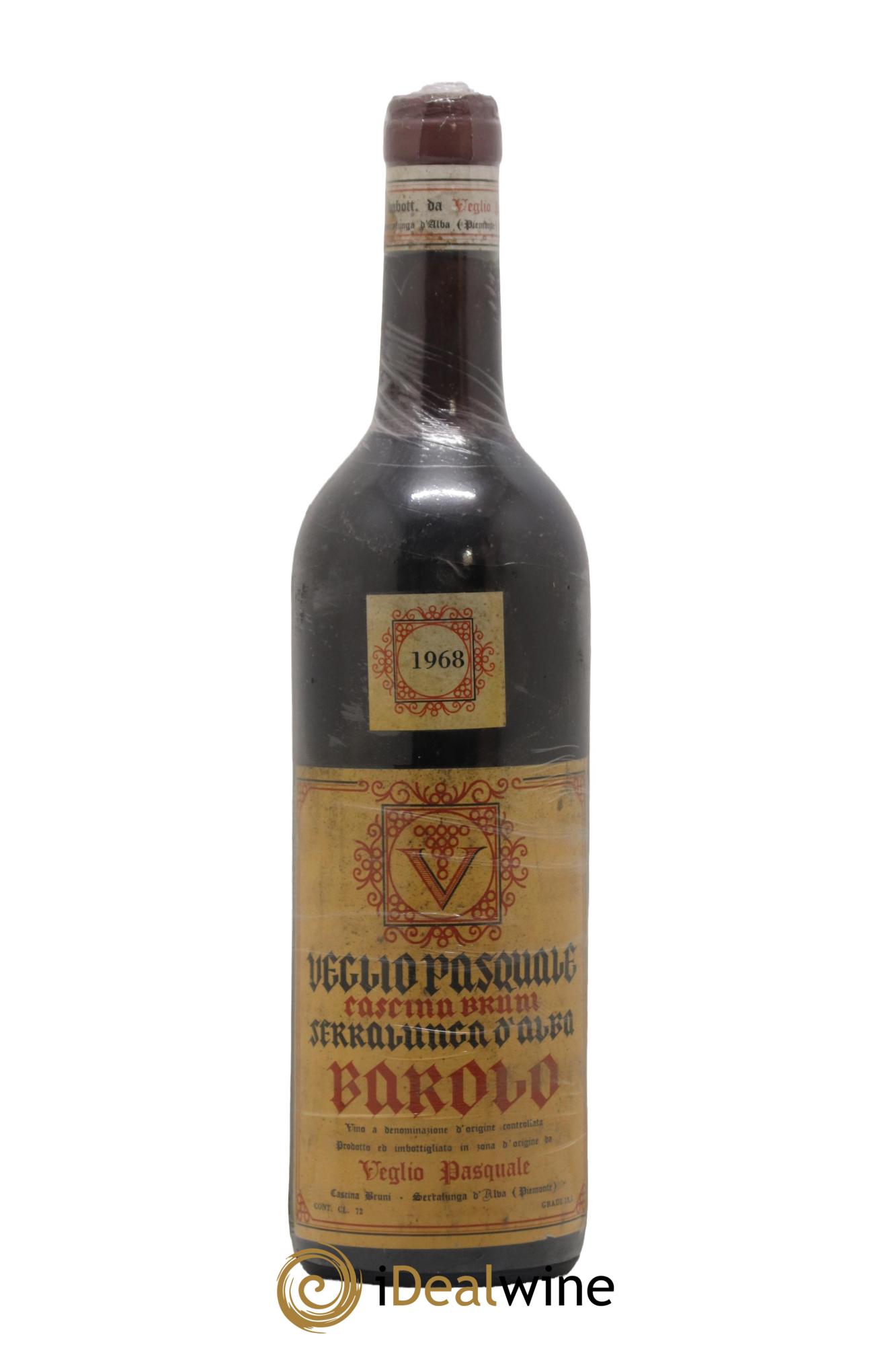 Barolo DOCG Rascina Brum Serralungo d'Alba Veglio Pasquale 1968 - Lotto di 1 bottiglia - 0