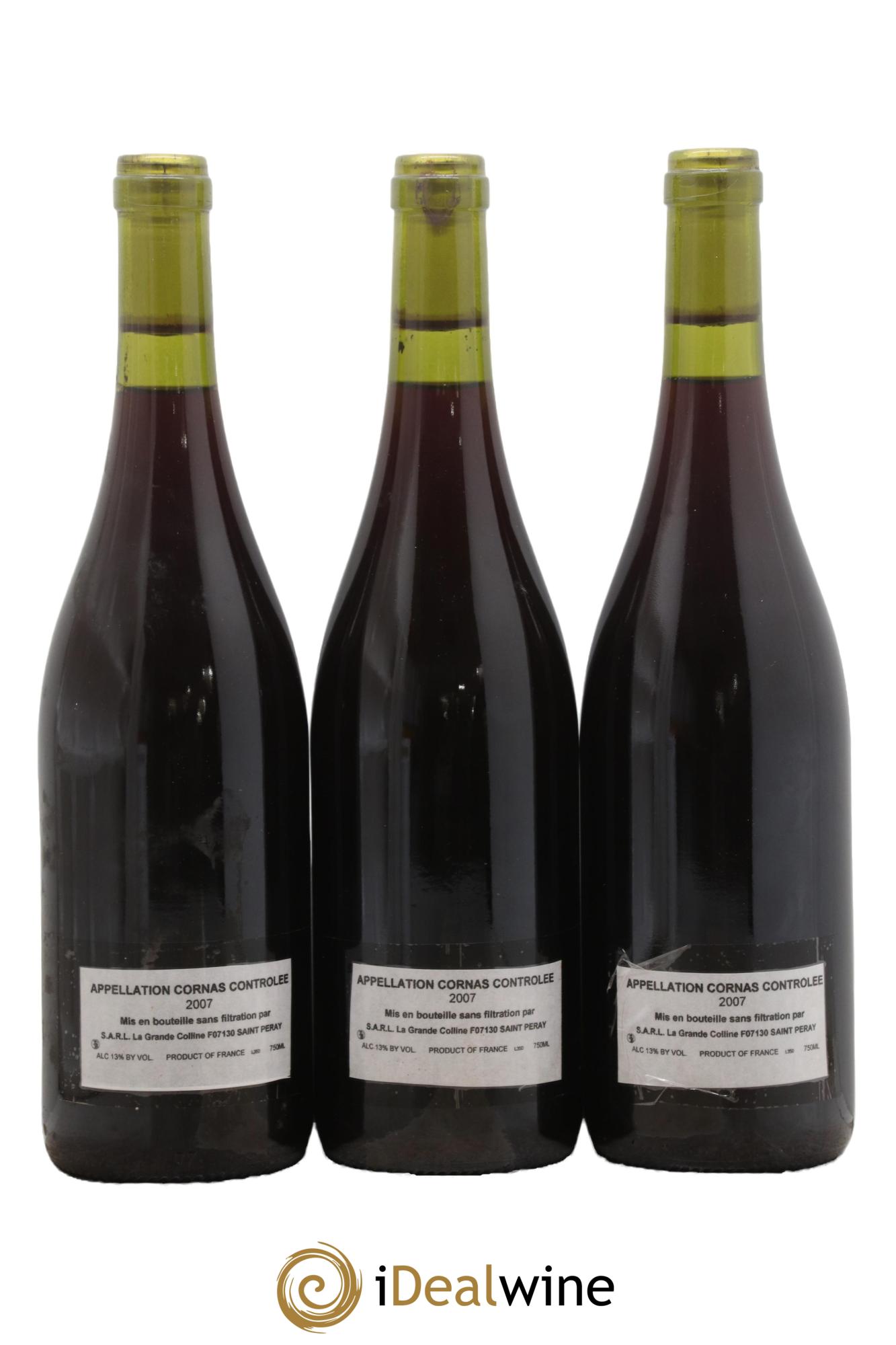 Cornas Hirotake Ooka - Domaine La Grande Colline 2007 - Lot de 3 bouteilles - 1