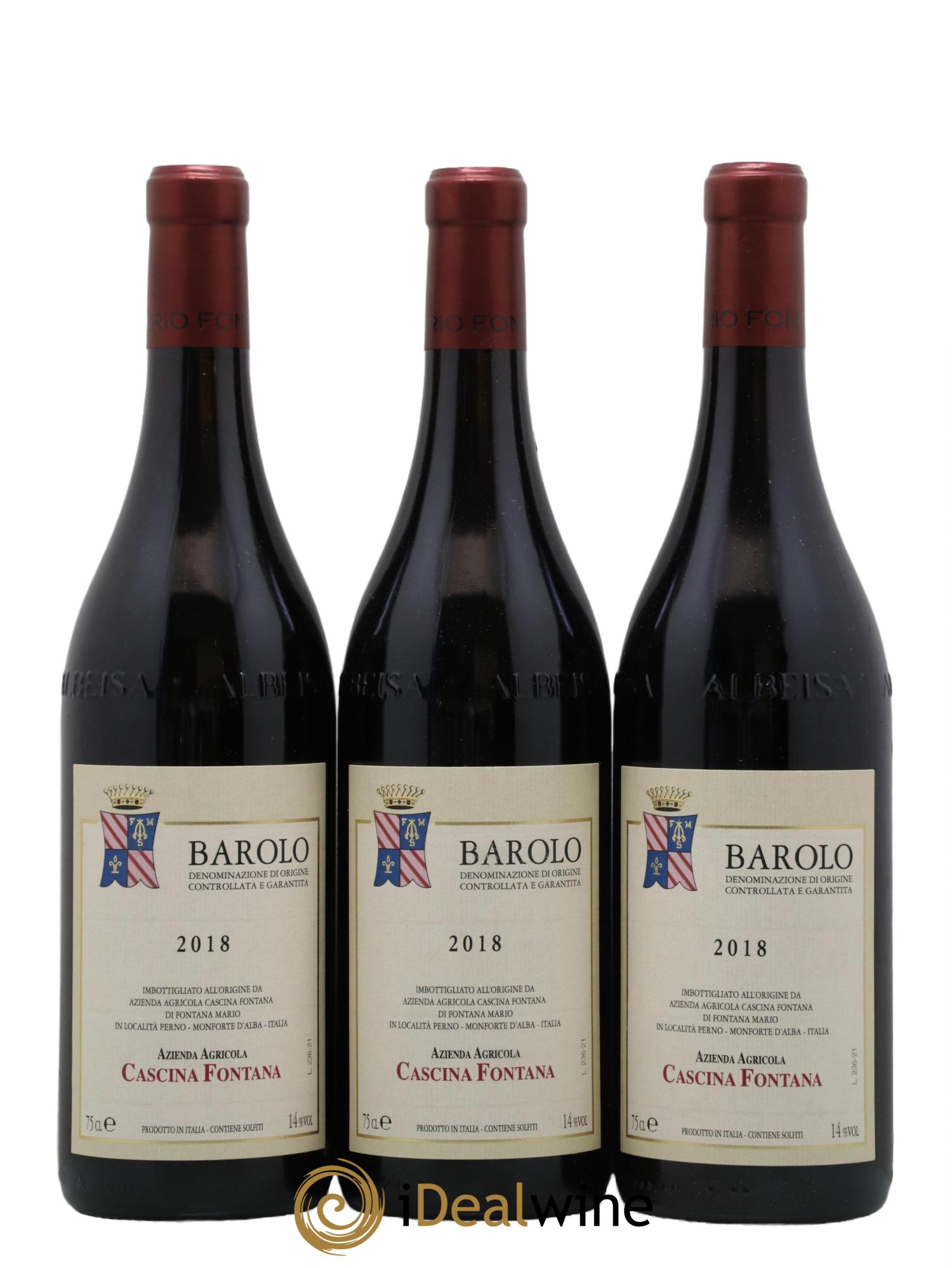 Barolo DOCG Cascina Fontana 2018 - Lot de 3 bouteilles - 0