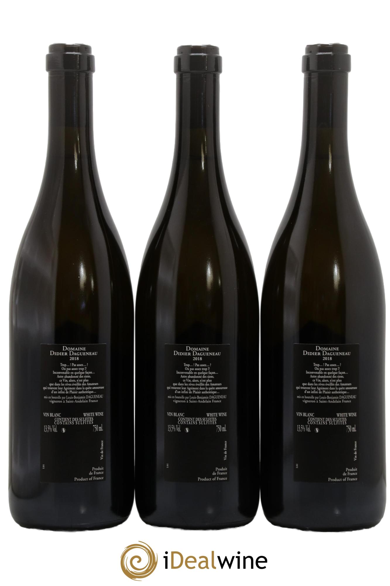 Vin de France (anciennement Pouilly-Fumé) Silex Dagueneau (Domaine Didier - Louis-Benjamin) 2018 - Lot of 3 bottles - 1