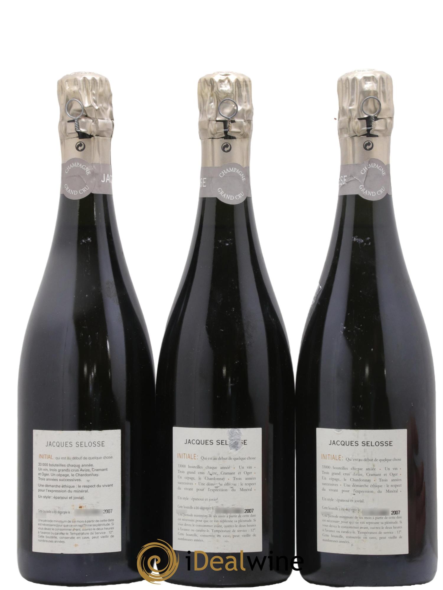 Initial Brut Jacques Selosse  - Lot of 3 bottles - 1