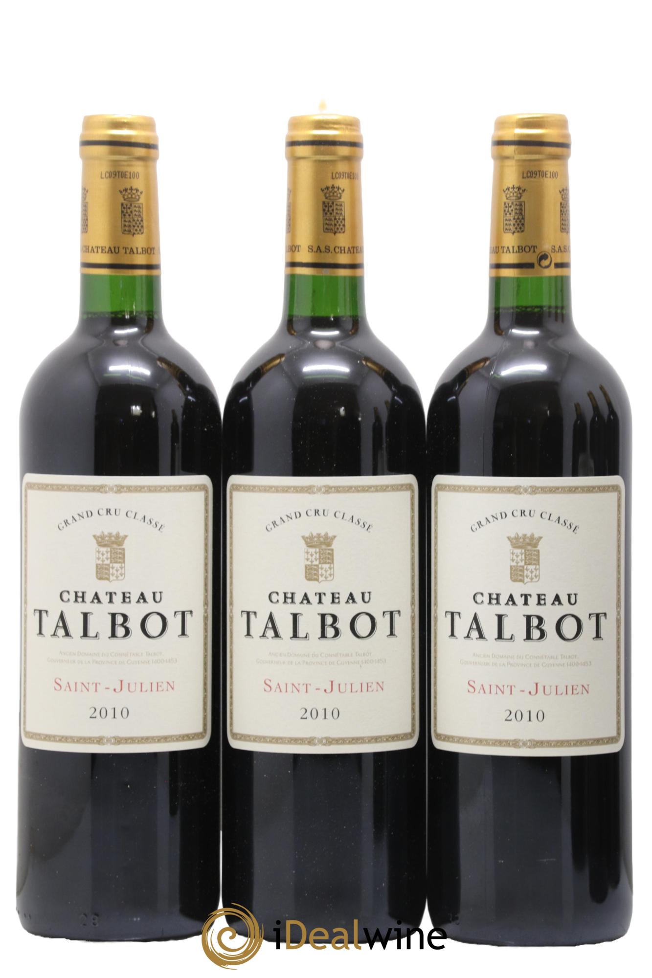 Château Talbot 4ème Grand Cru Classé 2010 - Lotto di 6 bottiglie - 1