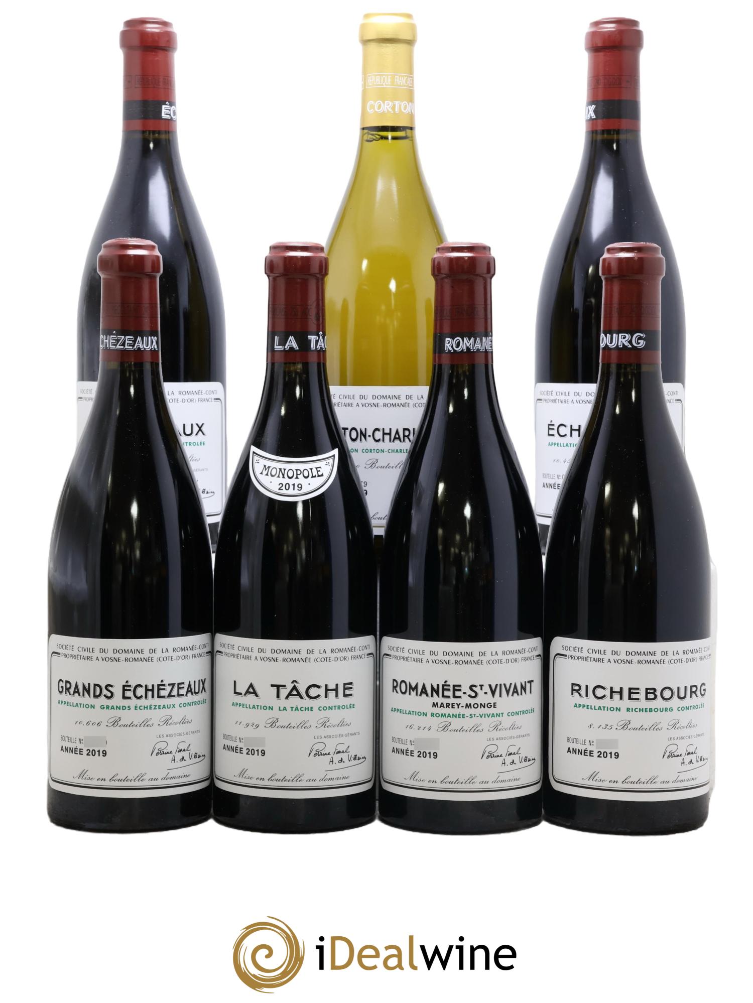 Assortiment 2019 du Domaine de la Romanée-Conti Domaine de la Romanée-Conti 2019 - Posten von 7 Flaschen - 0