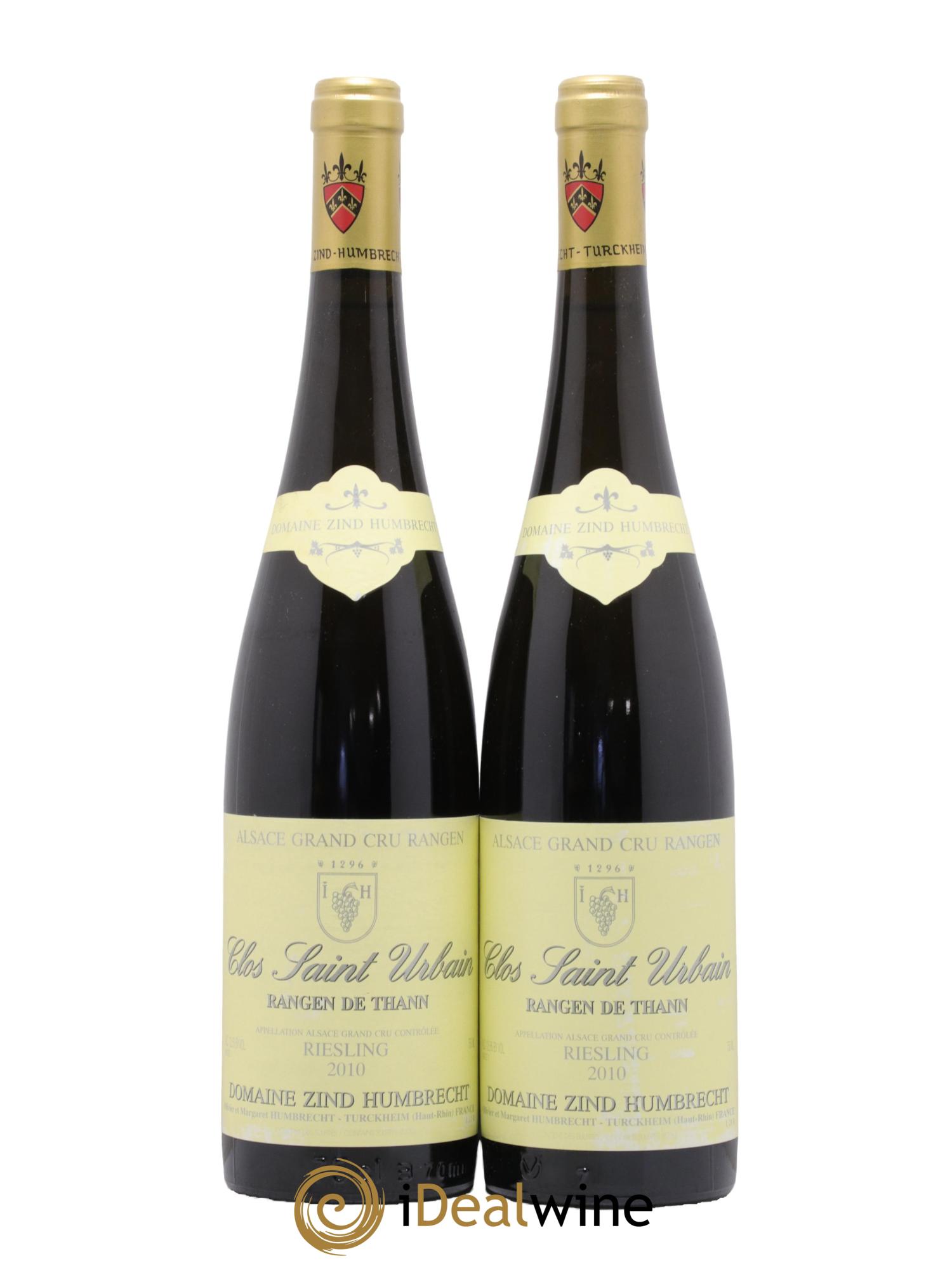Alsace Riesling Grand Cru Rangen de Thann Clos Saint Urbain Zind-Humbrecht (Domaine) 2010 - Lot de 2 bouteilles - 0