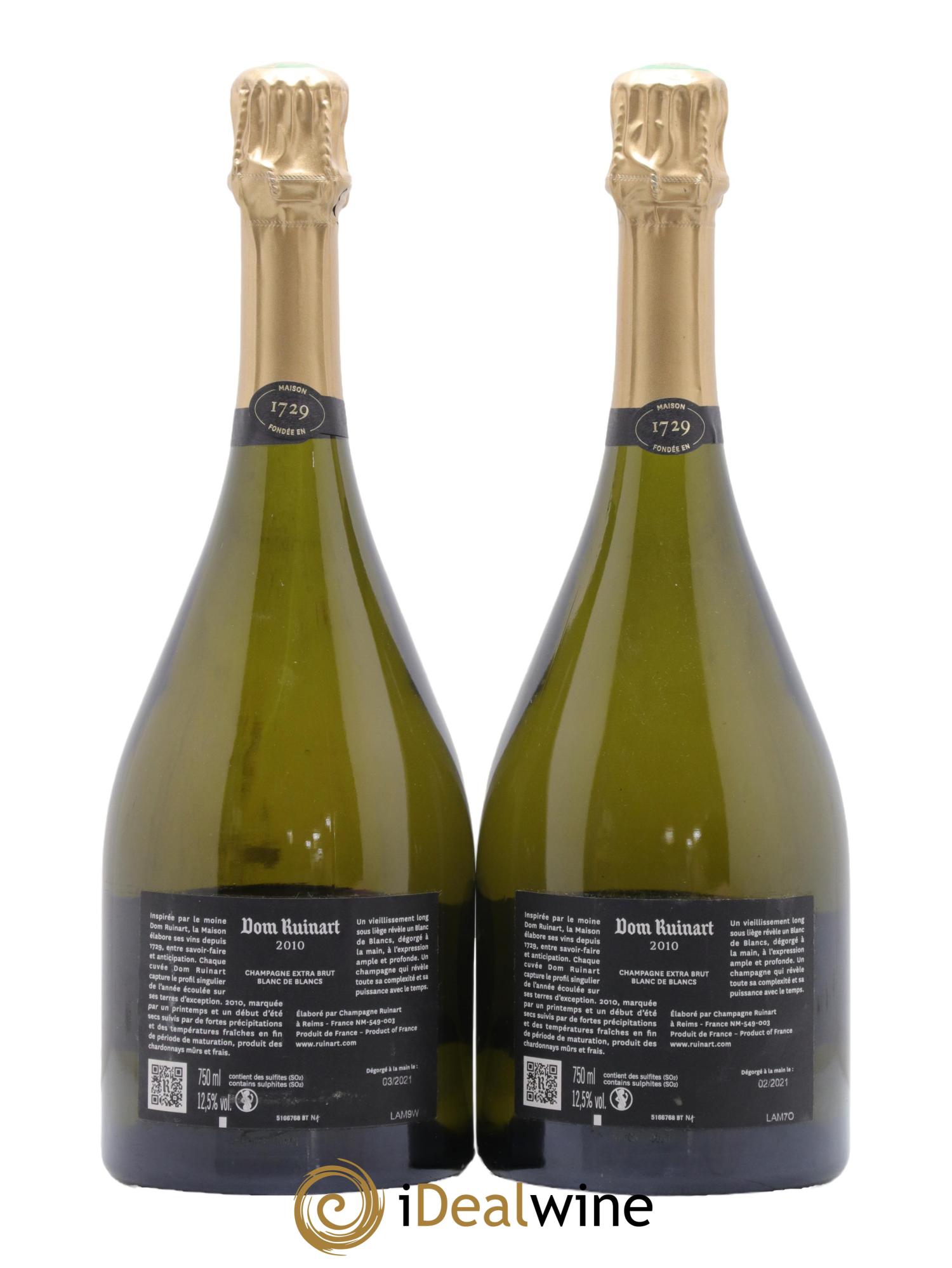 Dom Ruinart Brut Ruinart 2010 - Lot of 2 bottles - 1