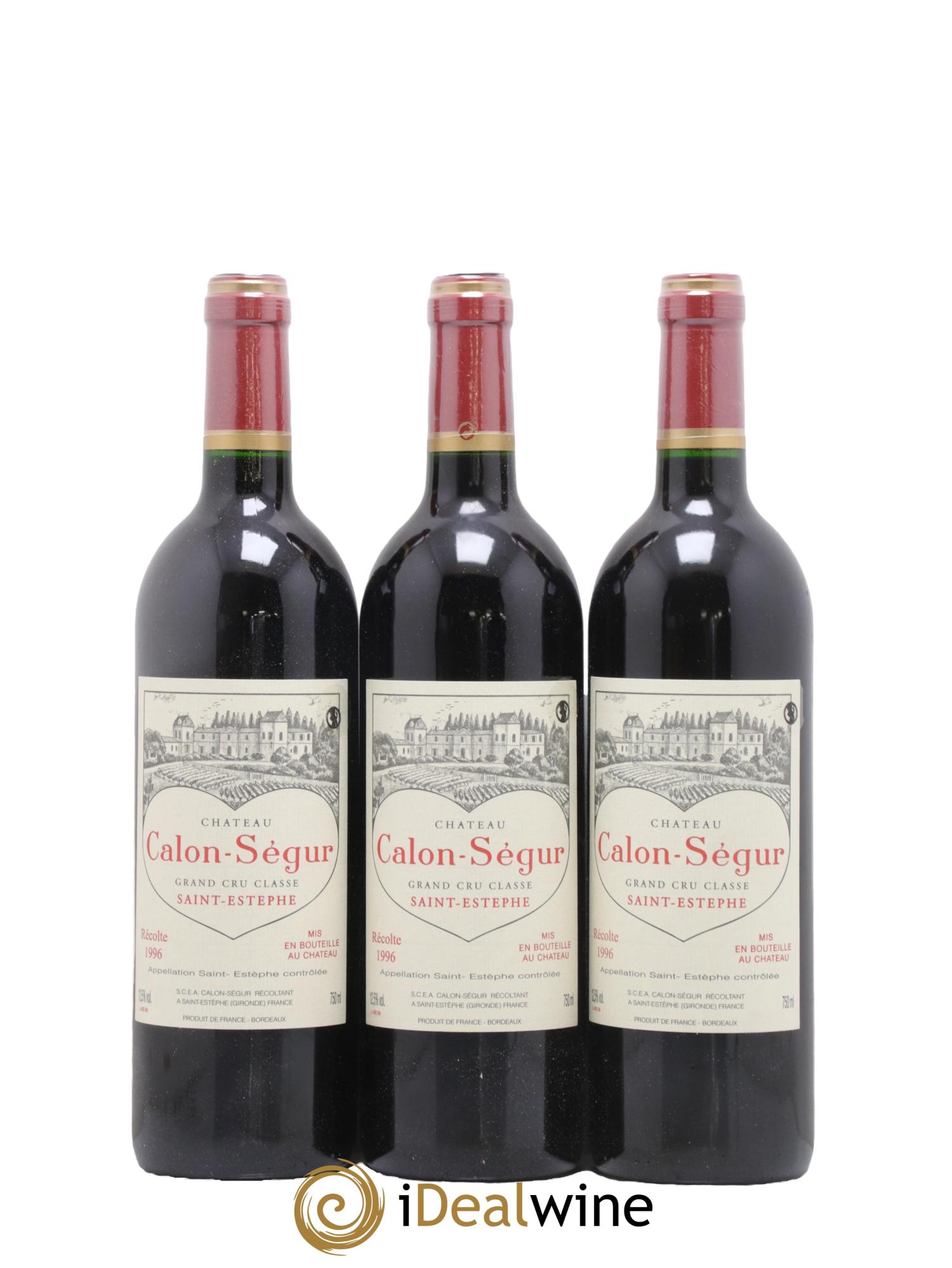 Château Calon Ségur 3ème Grand Cru Classé 1996 - Lotto di 12 bottiglie - 1