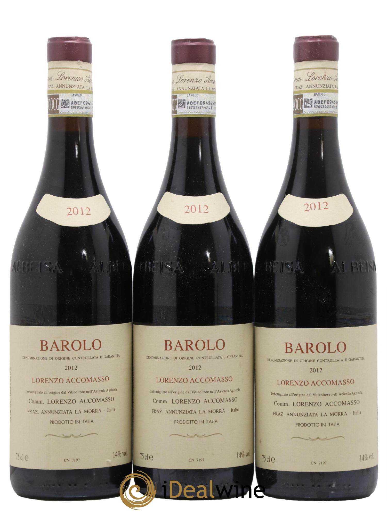 Barolo DOCG Lorenzo Accomasso 2012 - Lotto di 3 bottiglie - 0