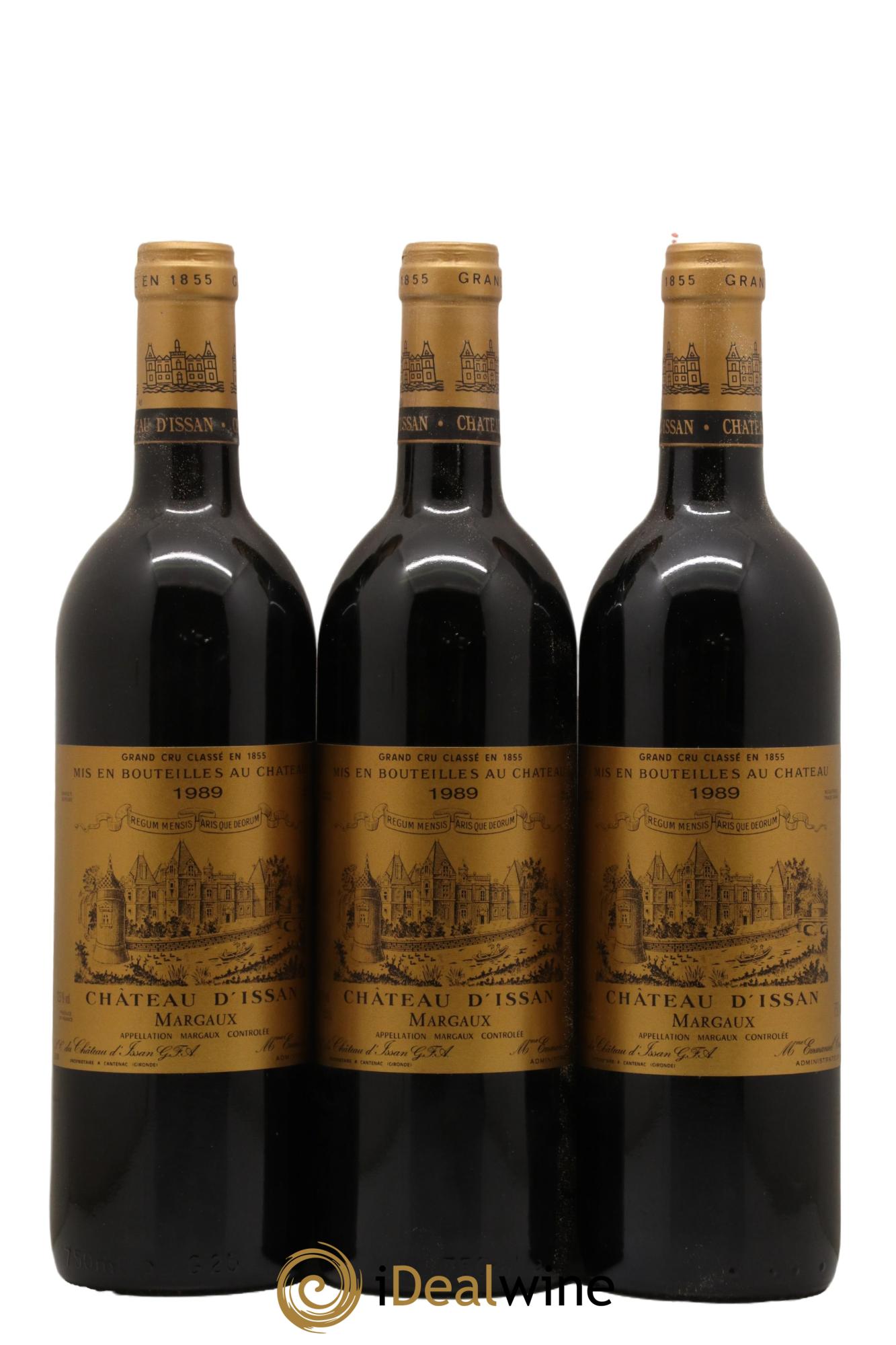 Château d'Issan 3ème Grand Cru Classé 1989 - Lotto di 3 bottiglie - 0