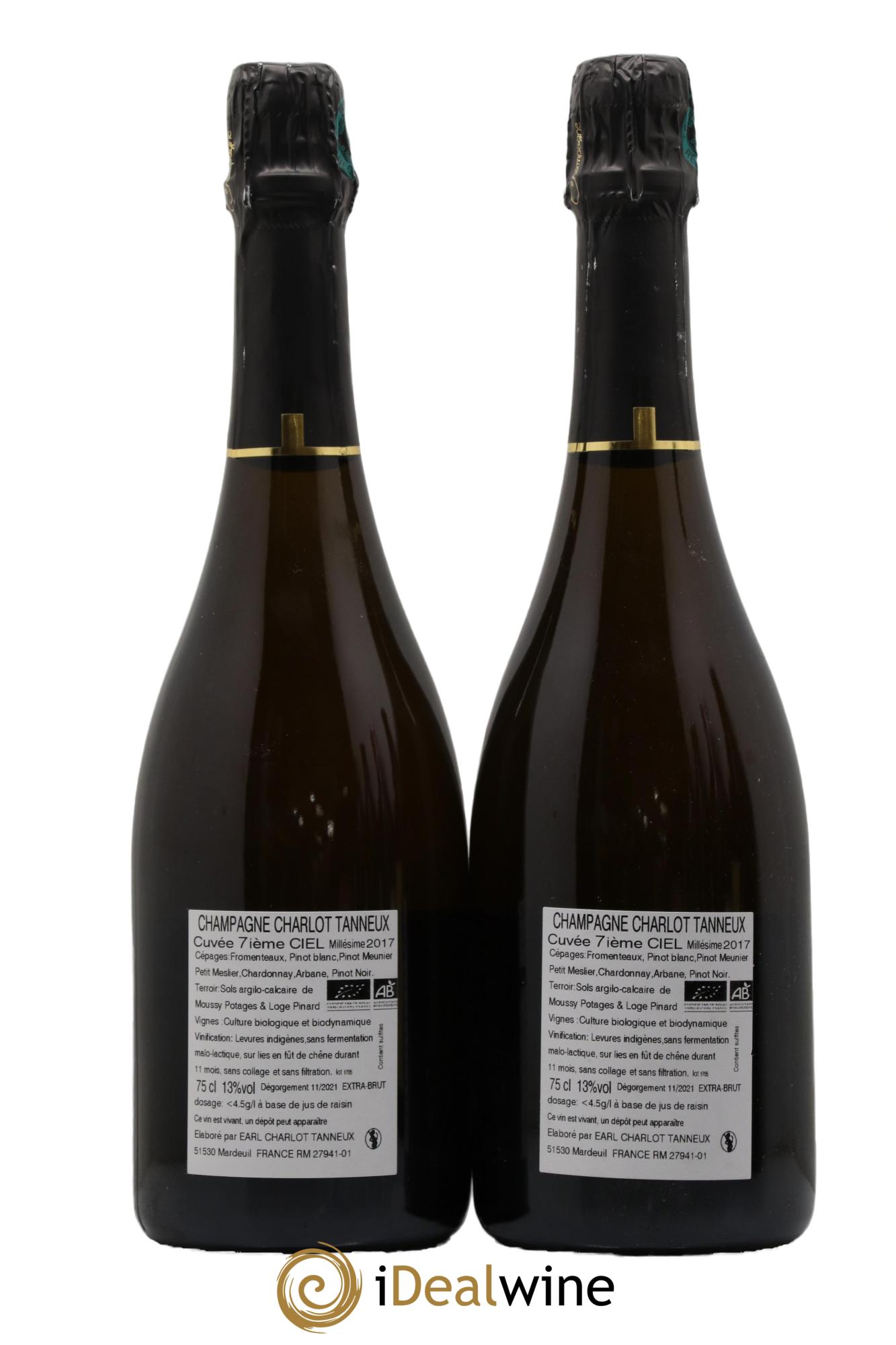 Champagne 7ème Ciel Charlot-Tanneux 2017 - Lot de 2 bouteilles - 1