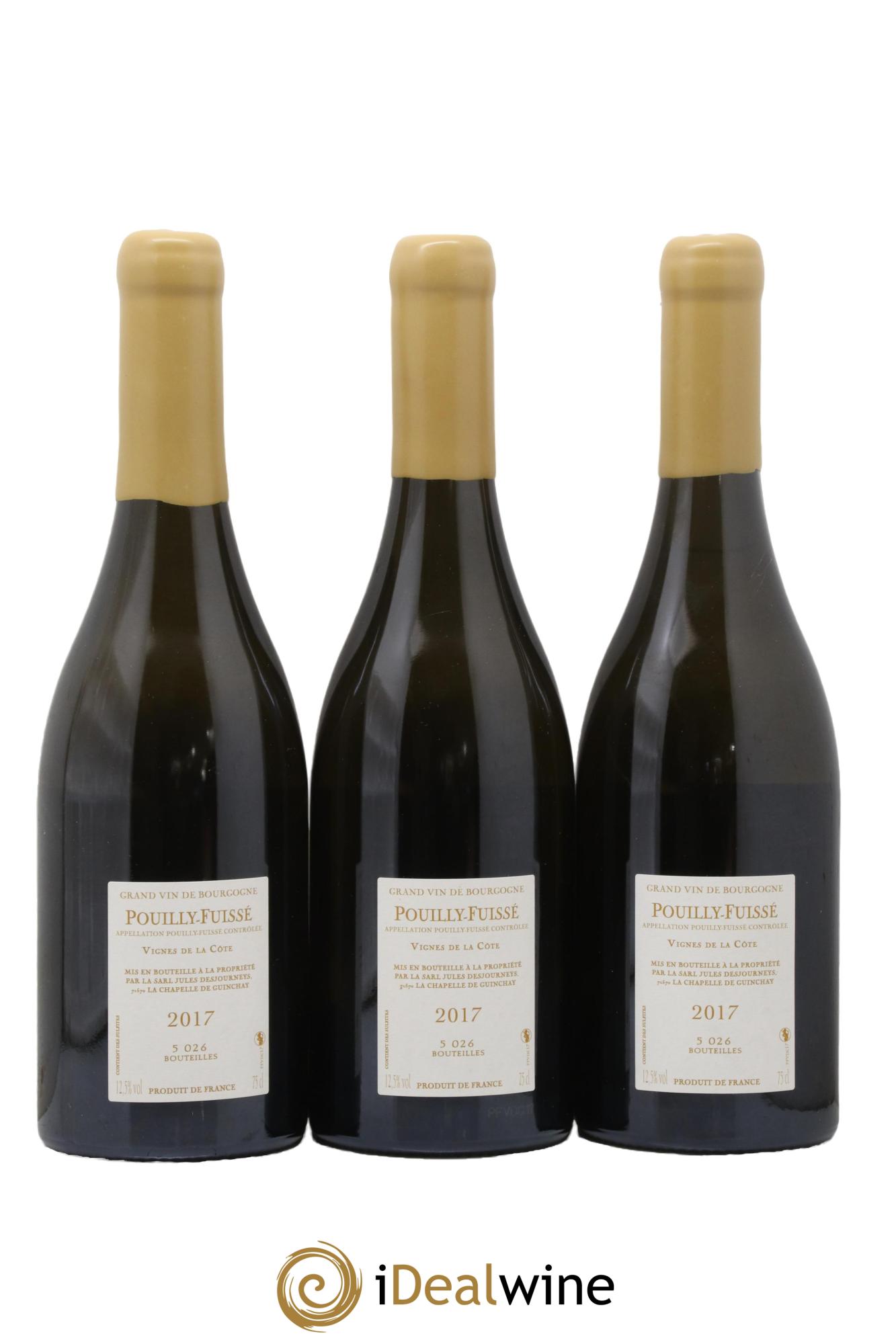 Pouilly-Fuissé Vignes de la Côte Jules Desjourneys 2017 - Lotto di 3 bottiglie - 1