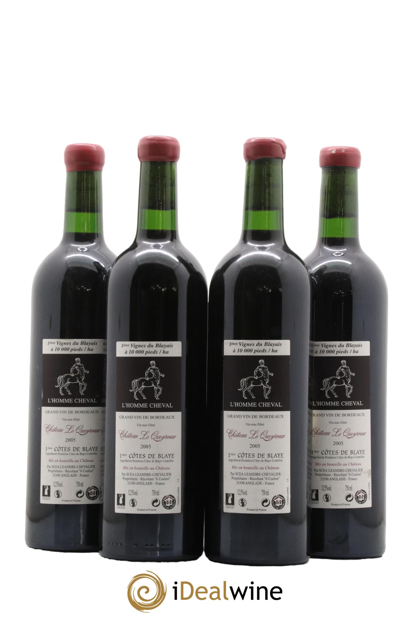 Premières-Côtes-de-Blaye (Blaye-Côtes-de-Bordeaux) Château Le Queyroux Le Joyau 2005 - Lot de 4 bouteilles - 1