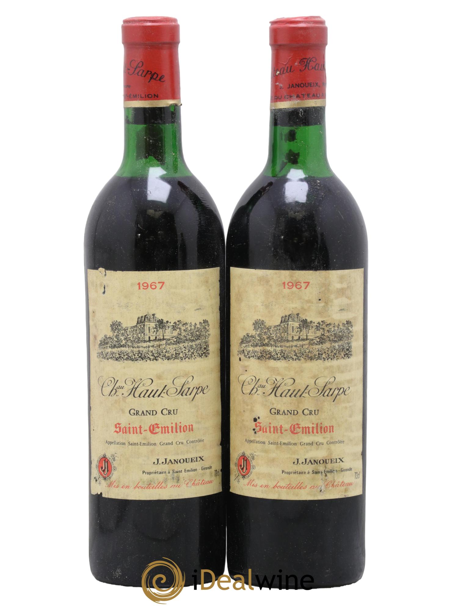 Château Haut Sarpe Grand Cru Classé 1967 - Lot de 2 bouteilles - 0