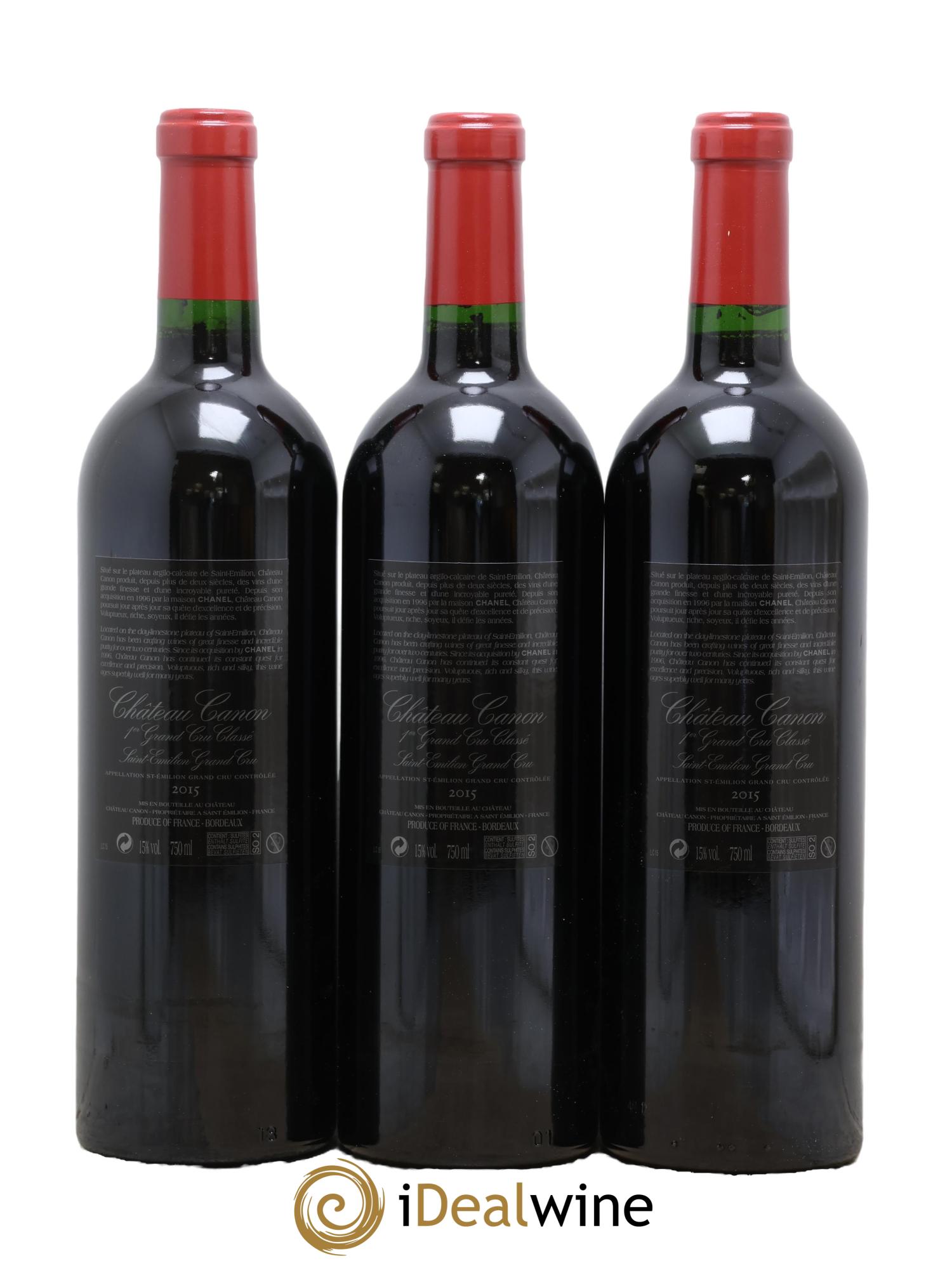 Château Canon 1er Grand Cru Classé B 2015 - Lot de 3 bouteilles - 1